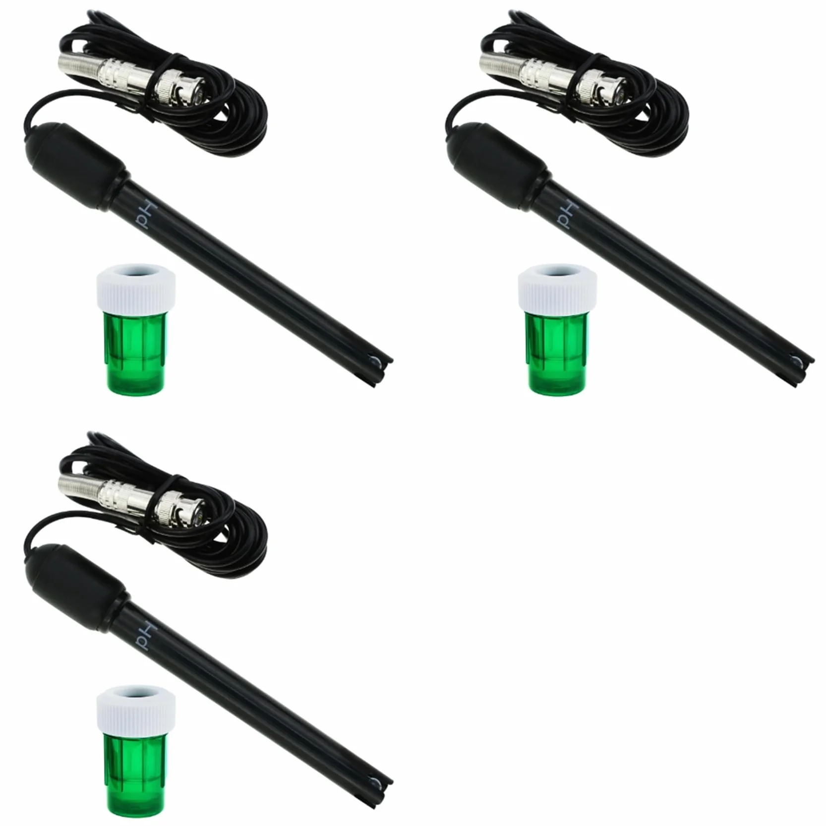 3X Sonda Czujnika Elektrody PH Analizator Wody Tester Wody Sonda PH do Akwariów Hydroponika Eksperyment Przemysłowy Kabel 300 Cm