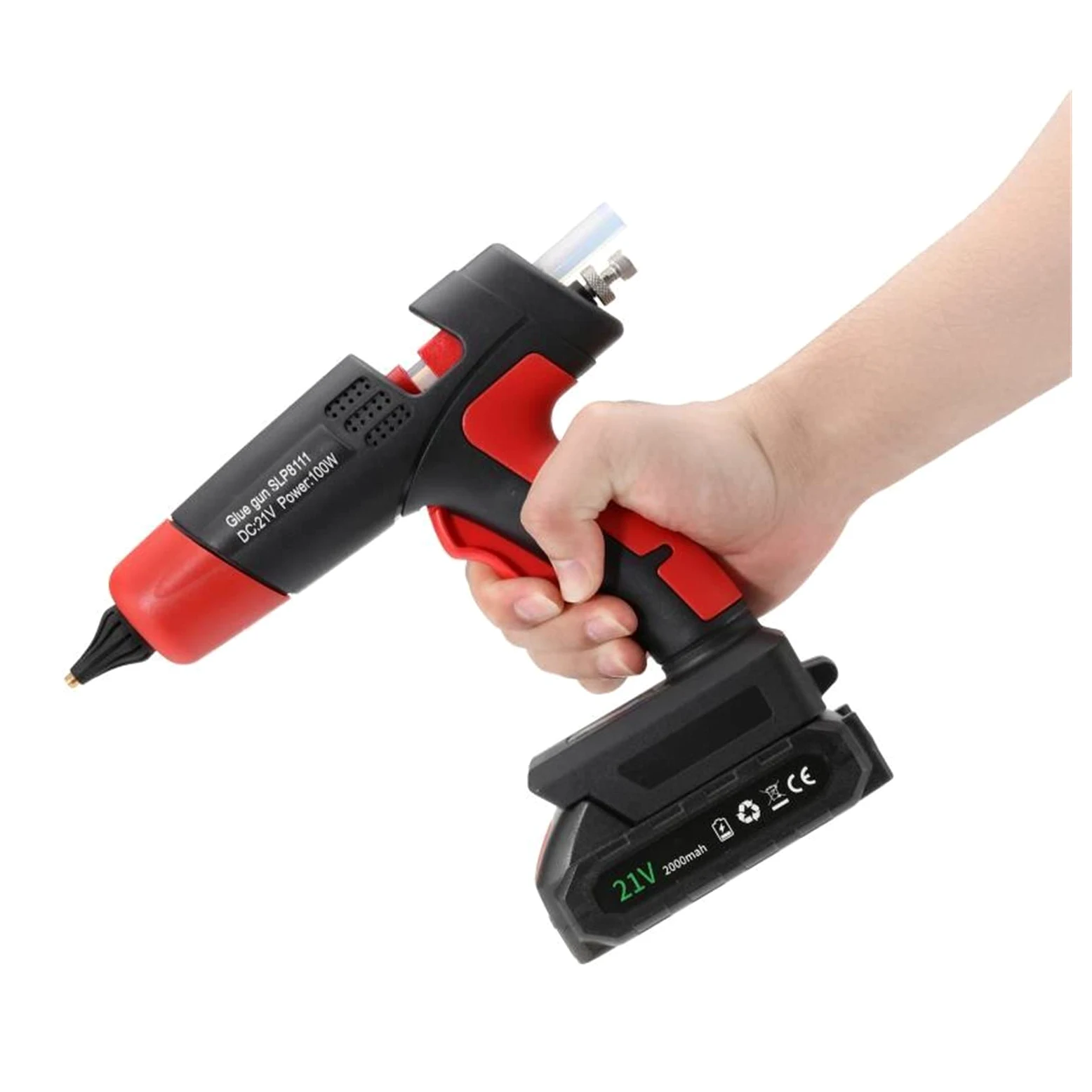 Pistolet Do Kleju Na GorąCo Pistolet do klejenia na gorąco bezprzewodowy akumulator do 11mm klej w sztyfcie bateria domowe narzędzie do naprawy DIY do baterii(No battery)