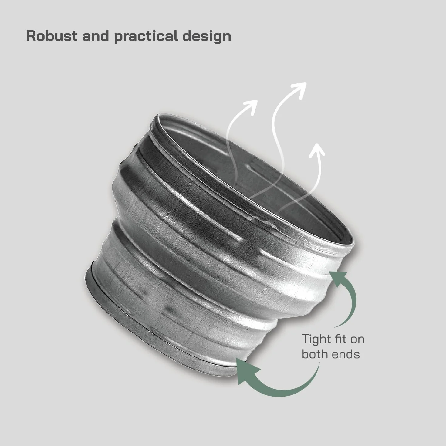 Vent Systems Adapter redukcyjny rury 160 mm do 125 mm – złącze redukcyjne do systemów wentylacji HVAC, rury wentylacyjnej, rury wylotowej, łącznika klimatyzacji – redukcja rury okrągłej/redukcja