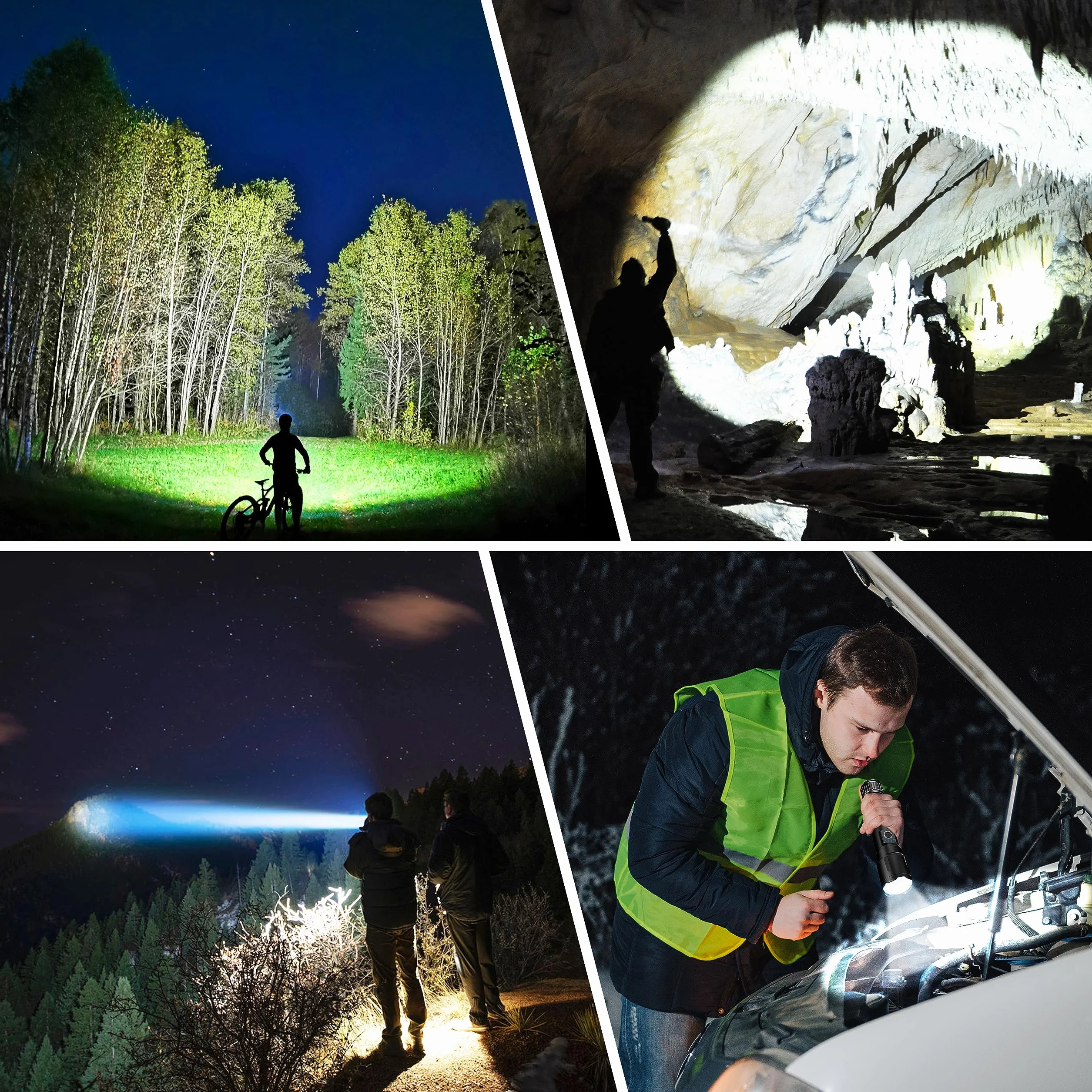 Blukar LED Latarka, Super Jasne Potężna Długotrwała Latarki, Regulowane Ogniskowanie, 5000 mAh, IP67 Wodoodporna na Przerwy w Dostawie Prądu, Camping, Wędrówki, Sytuacje Awaryjne