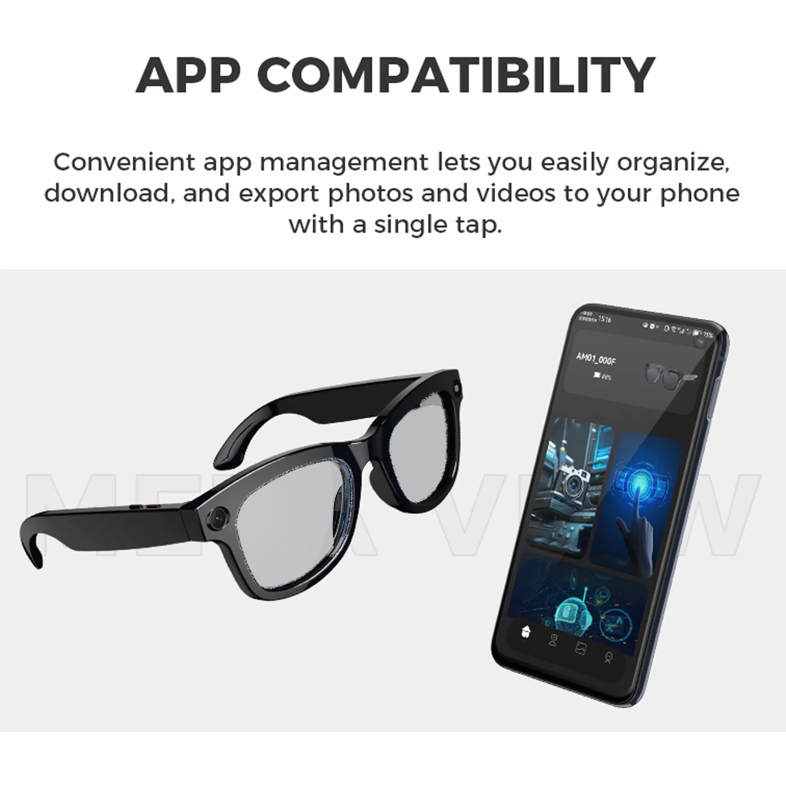Inteligentne Okulary Bluetooth Tłumaczenie AI ChatGPT 26 Języków Kontrola Głosu