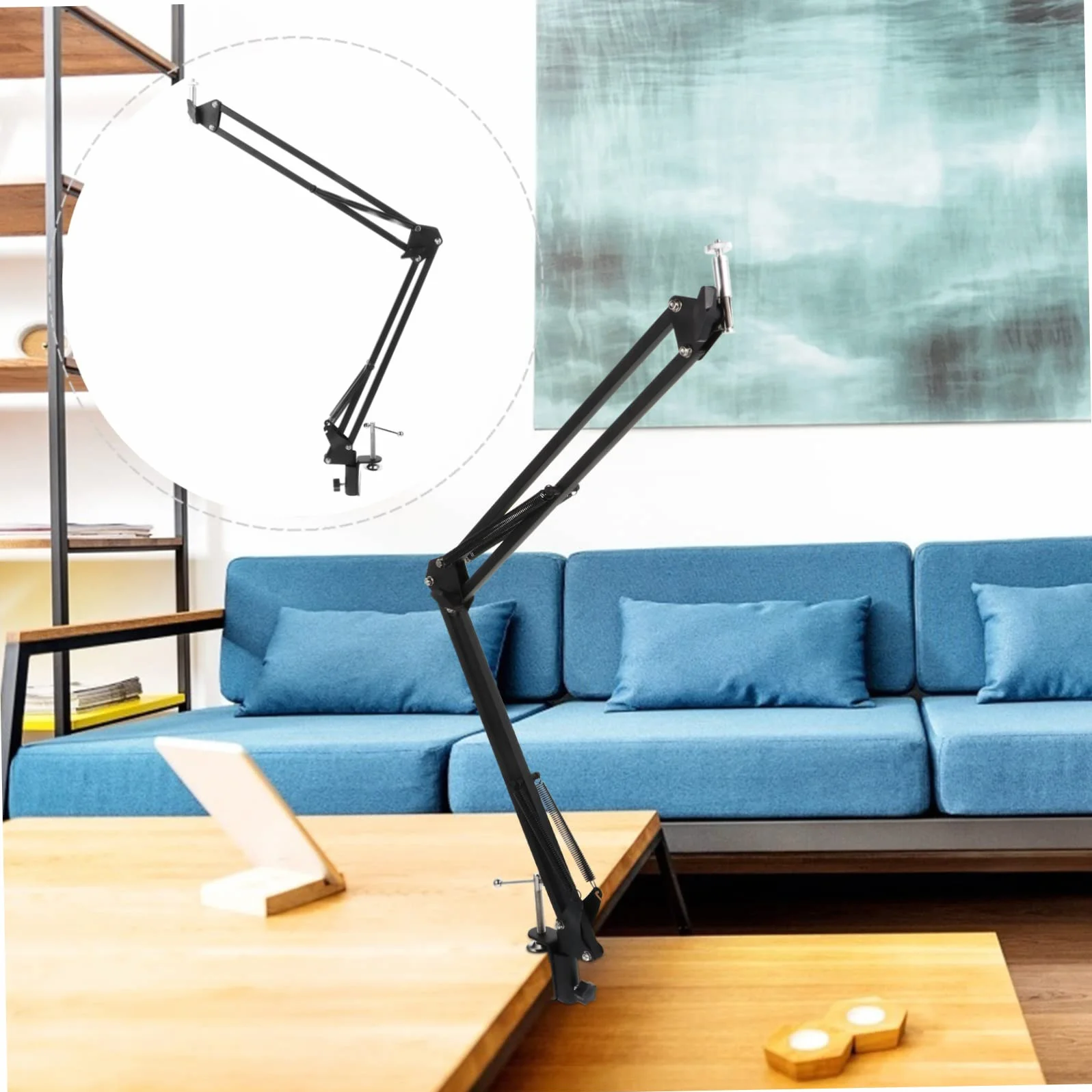 OSALADI Regulowany Stojak Webcam z Klipsem Do Montażu Ramie Scissor Arm Do Użytku Domowego i Studio Stabilny i Łatwy Ustawieniu Idealny Nagrywania i Strimowania
