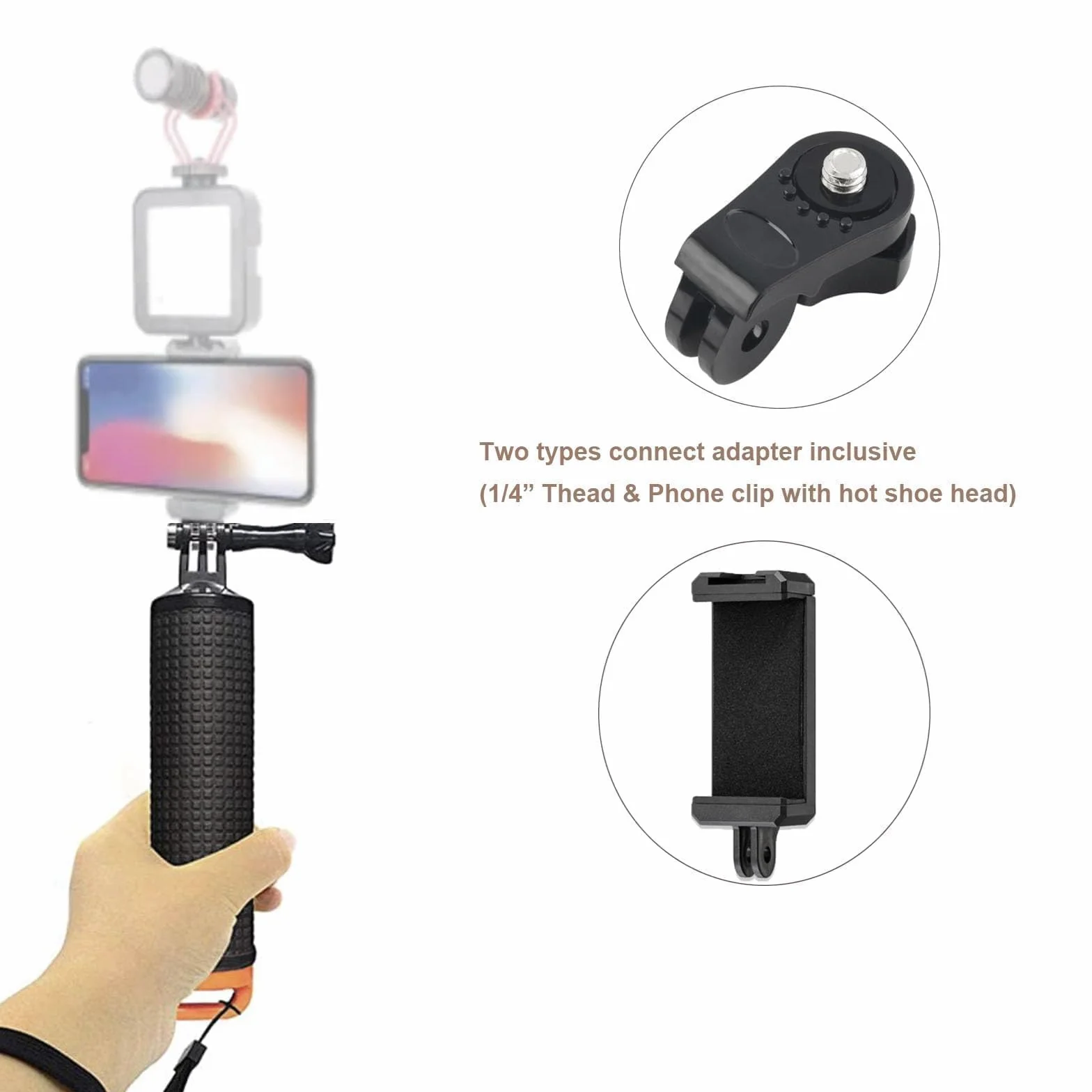 Wodoodporny pływający uchwyt ręczny Monopod do telefonu i kamery akcji kompatybilny z GoPro Hero SJCAM Fusion Insta360