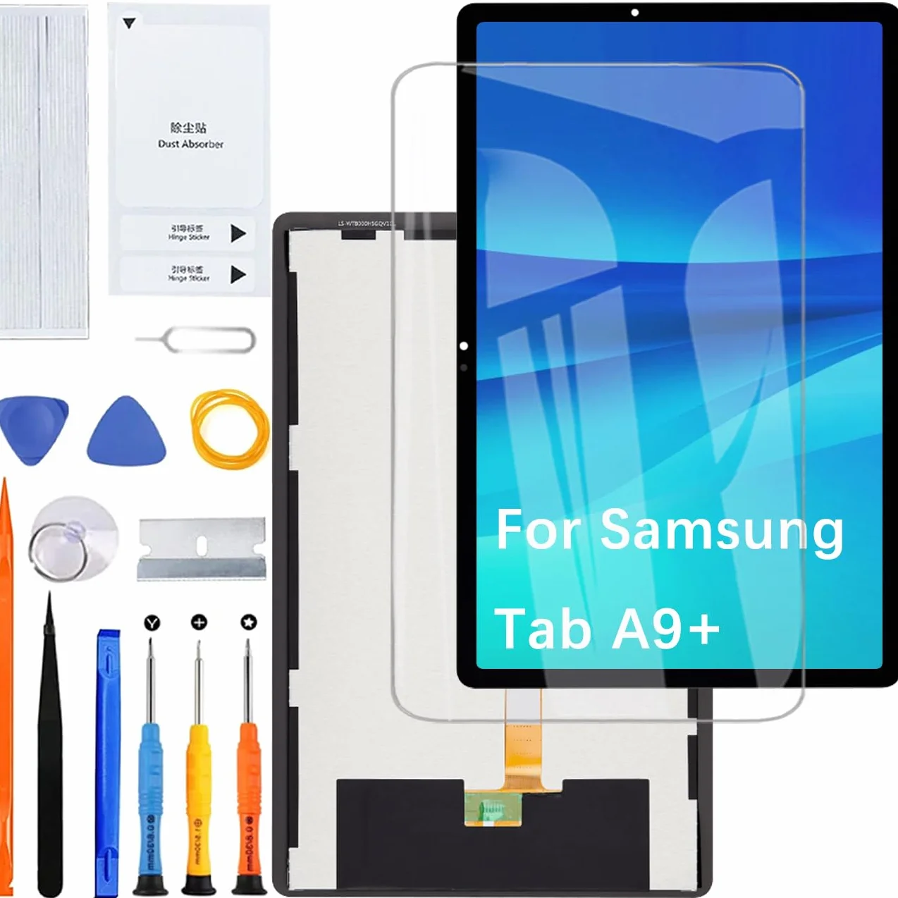 Wyświetlacz ekran do Samsung Galaxy Tab A9+ A9 Plus X210 X215 X216 LCD ekran zamienny zestaw naprawczy (czarny, 11 cali)