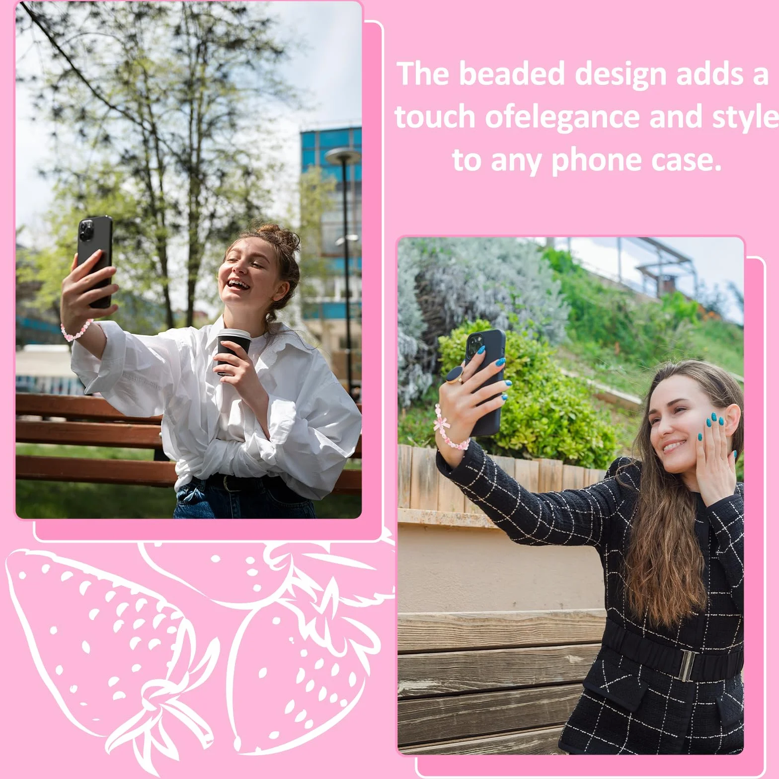 Zawieszka do telefonu komórkowego, zawieszka na telefon komórkowy, łańcuszek, perły, łańcuszek na rękę, krótki, do telefonu, Kawaii, smycz na rękę, krótki dla kobiet