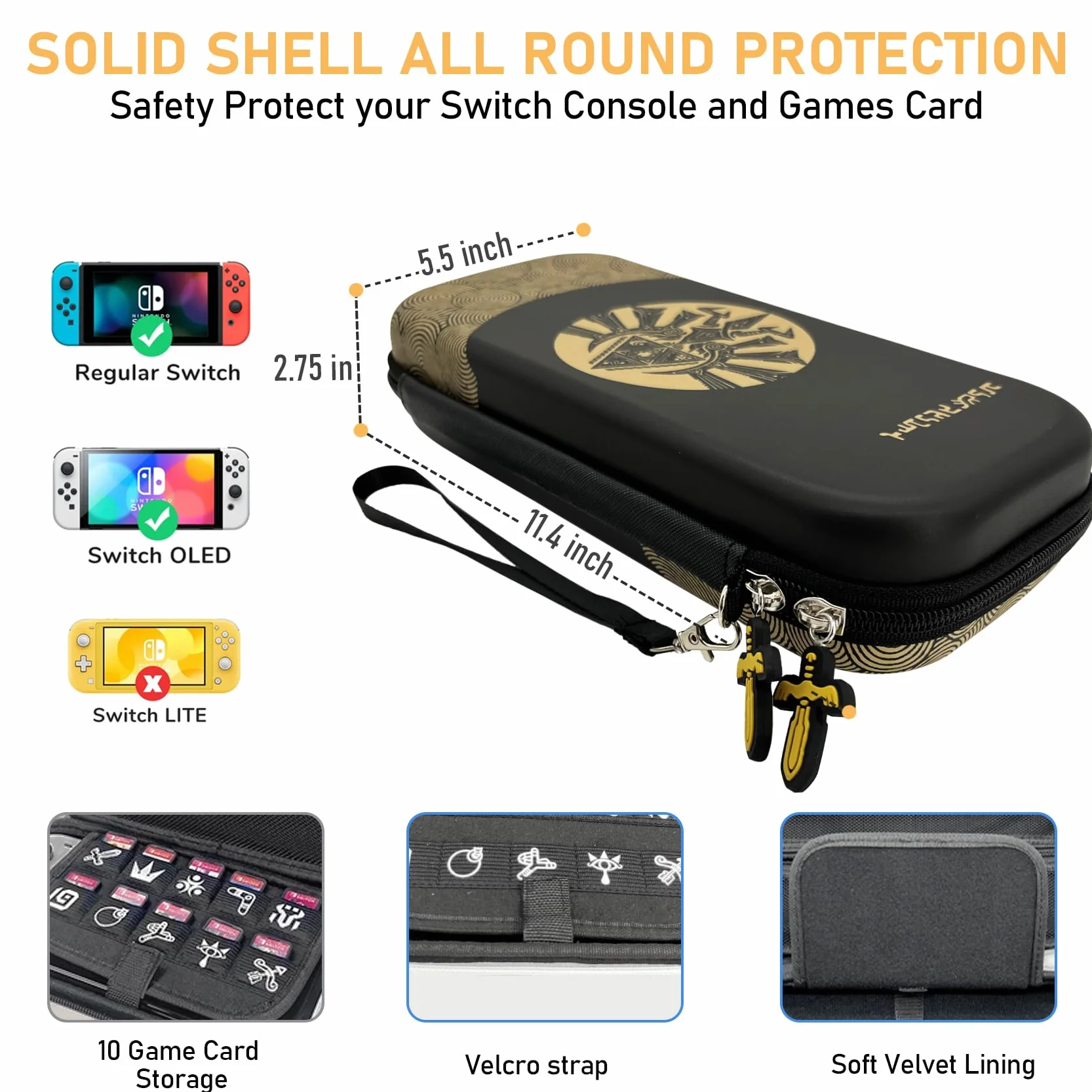 CHIKIXSON Switch Carrying Case, Protective Hard Case