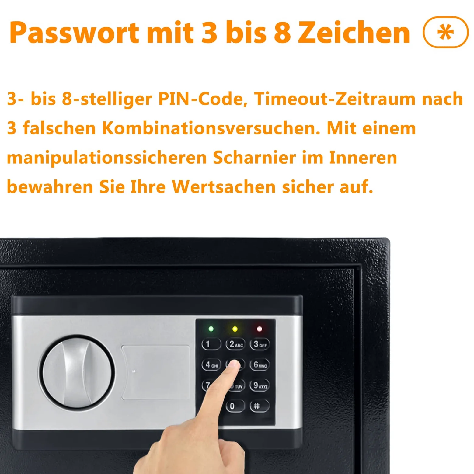 XMTECH Sejf elektroniczny sejf meblowy, sejf ścienny, ze stali, cyfrowy kod PIN z 2 kluczami, elektroniczny sejf ze stali, podwójny sejf ze stali, 22 l (35 x 25 x 25 cm)