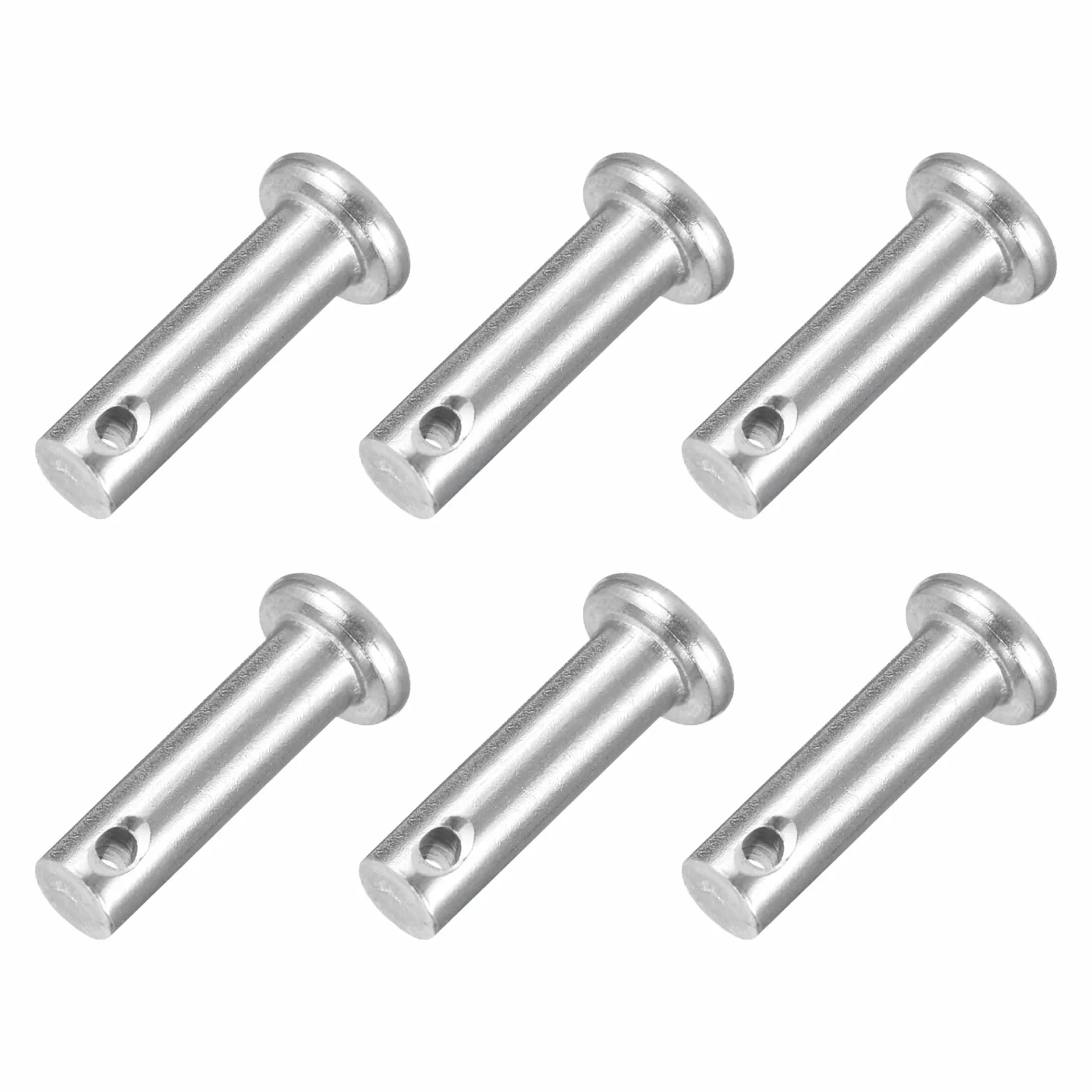 QUARKZMAN 6 sztuk M6 x 20 mm wkręty jednootworowe z płaską głowicą 304 Clevis Pins do przyczep, mechaniki, montaż mebli, wyposażenie przemysłowe