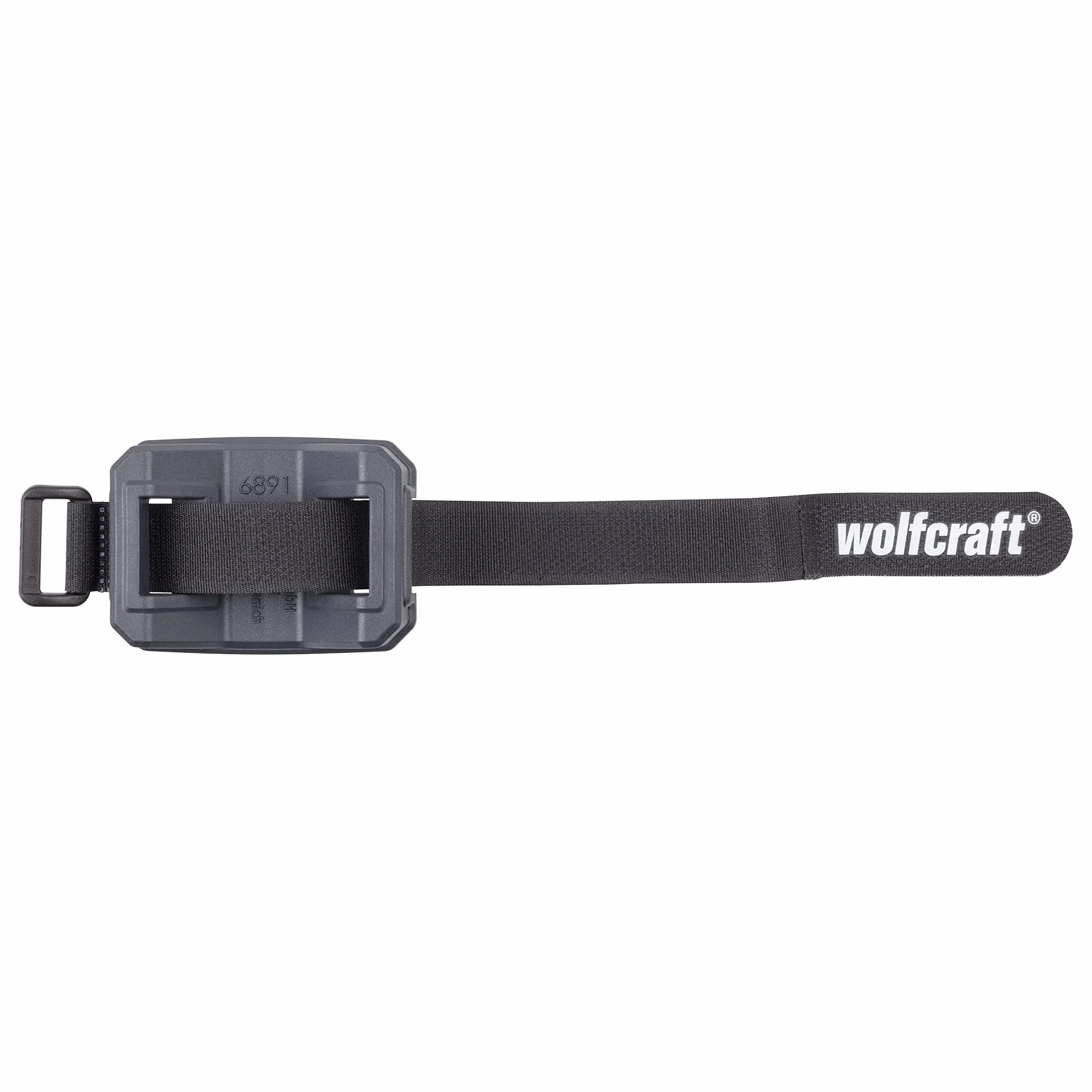 wolfcraft Uchwyt węża do odkurzacza I 6891000, kompatybilny z otworami 20 mm, regulowany pasek na rzepy, czarny