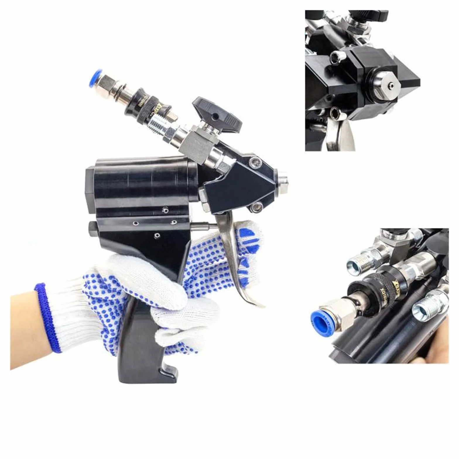 Pistolet natryskowy do pianki poliuretanowej P2 PU wysokociśnieniowy pistolet powlekania Zestaw pistoletu czyszczenia powietrzem,Odporny na korozję