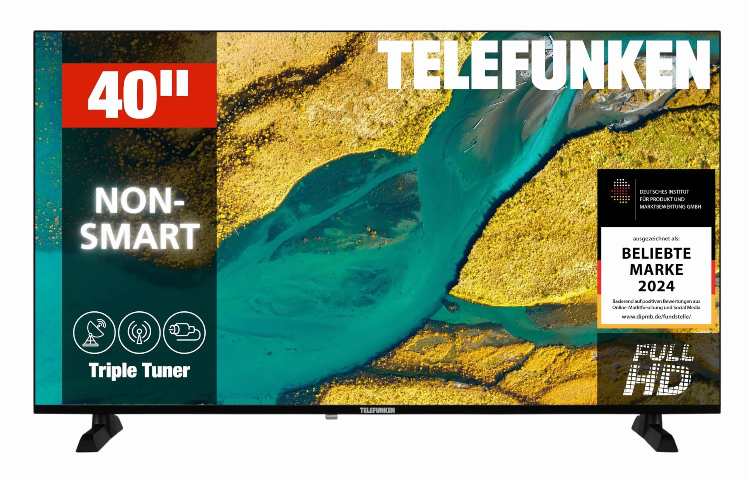 TELEFUNKEN XF40P900S 40" telewizor LED Full HD (1920 x 1080 pikseli) z ekranem o przekątnej ekranu 100 cm i wbudowanym potrójnym tunerem (2026)