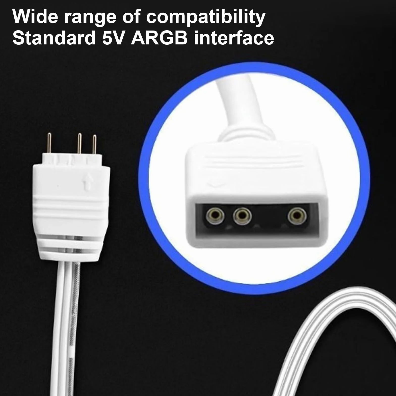 Kontroler ARGB 5V 3-pin SATA, Pilot do wentylatorów PC Chłodnice DIY (WHITE)