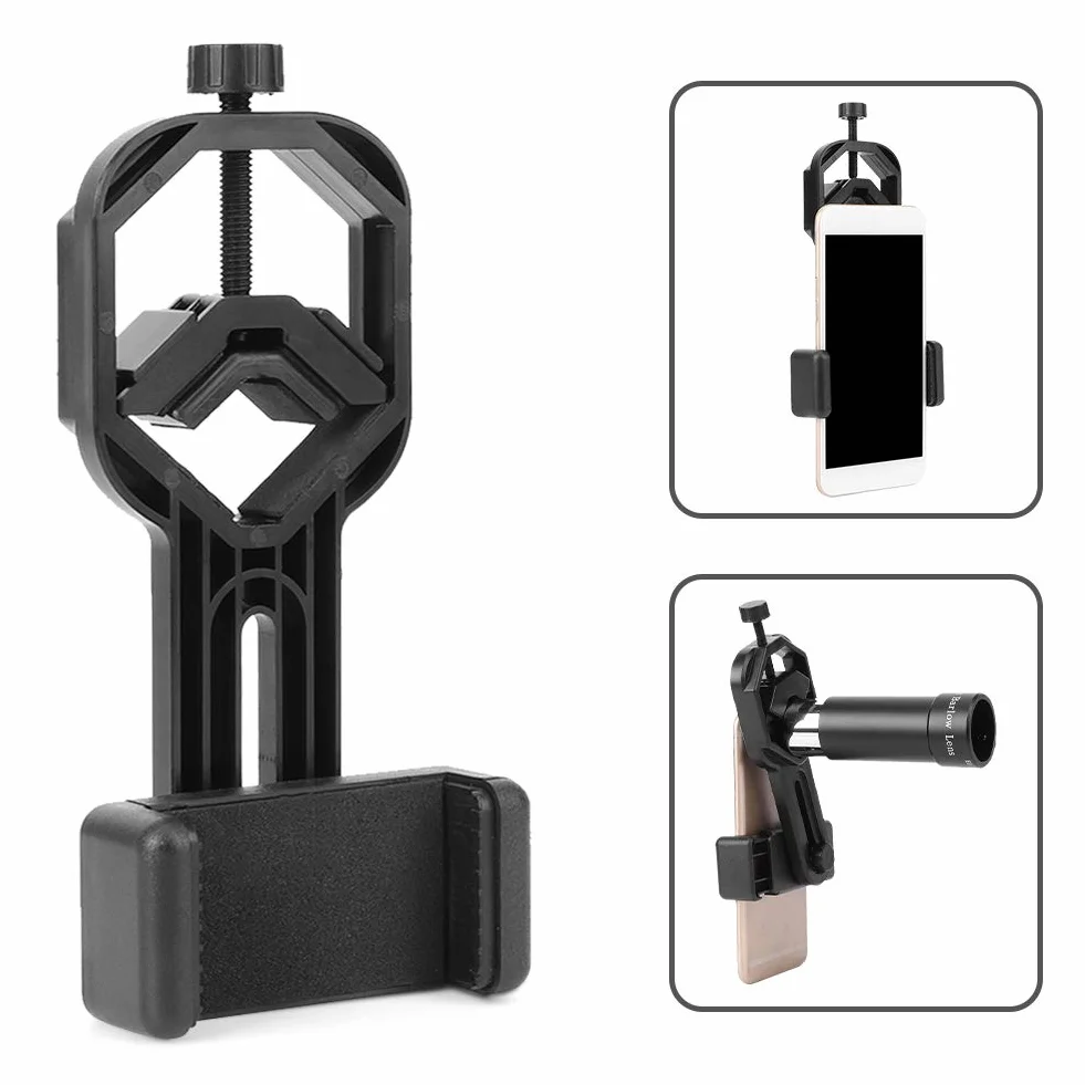 Zunate Uchwyt na adapter do telefonu komórkowego, uniwersalny uchwyt na smartfona 5 cm-9 cm do lornetki, okularów, teleskopów astronomicznych, mikroskopów