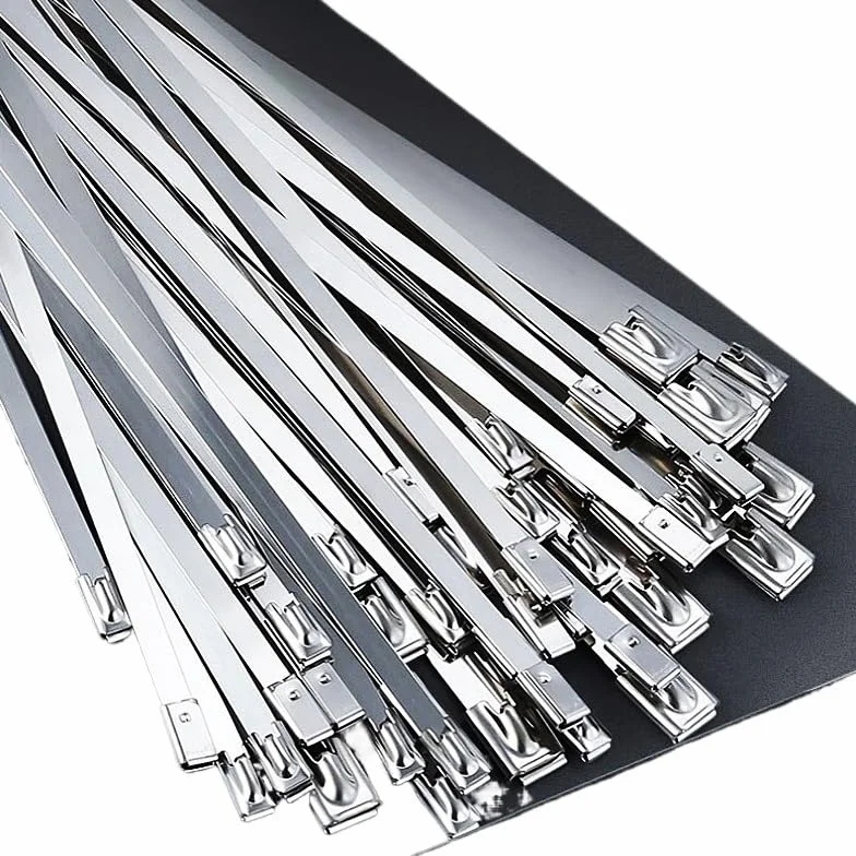 metalowe opaski kablowe, Ok. 100 szt. 304 stal nierdzewna 4,6/7,9/10/12 mm samoblokująca opaska zaciskowa do kabli wielofunkcyjna metalowa wydechu(60cm,7.9mm)