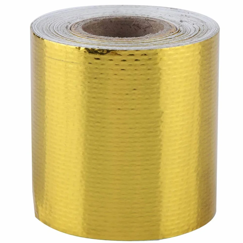Aluminiowa taśma samoprzylepna, odblaskowa taśma klejąca osłona termiczna folia aluminiowa taśma klejąca do naprawy uszczelek izolacyjnych (złota 5 m x 5 cm)