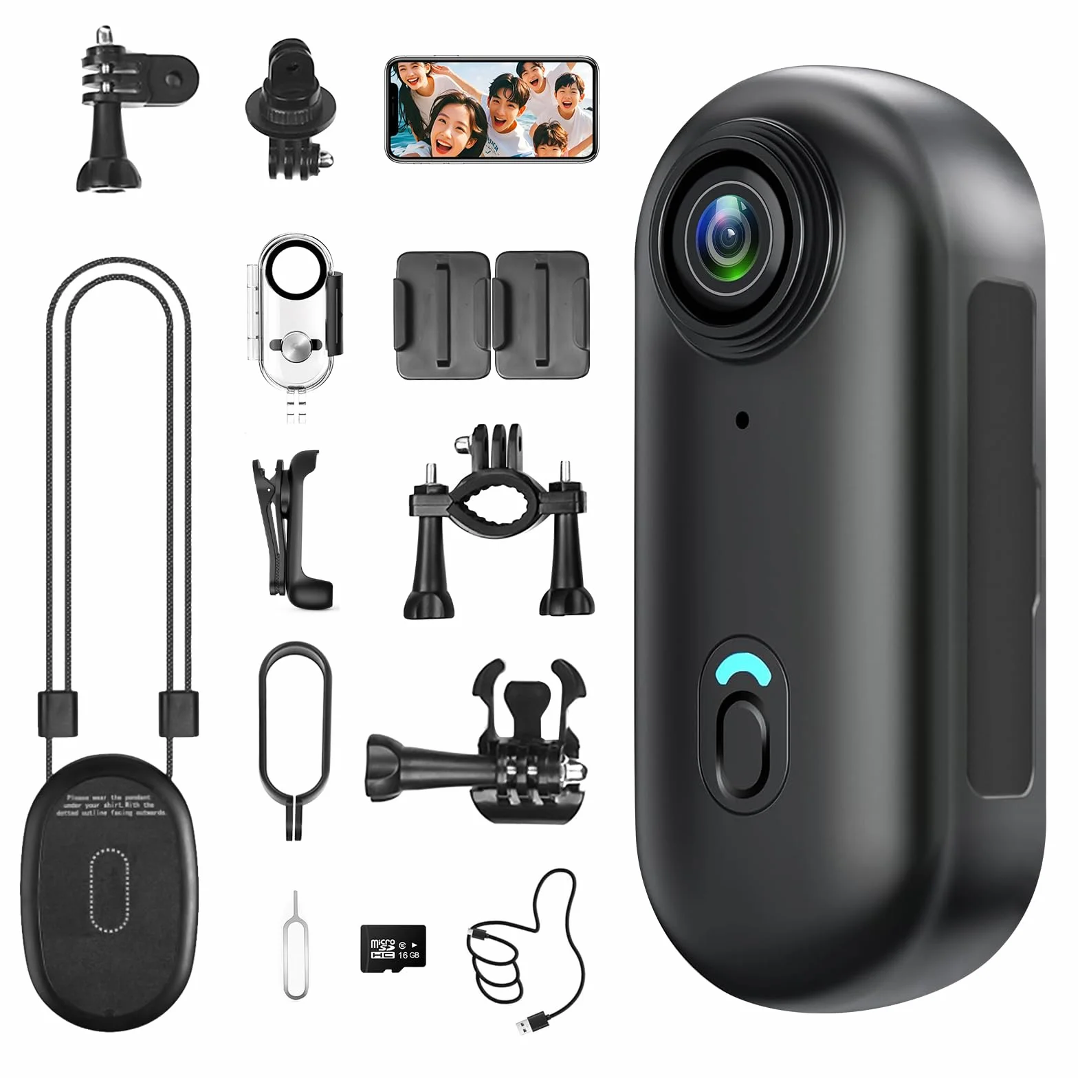 Kamera akcji Wi-Fi 170° HD 1080P mini sportowa na rower kask motocyklowy z akcesoriami
