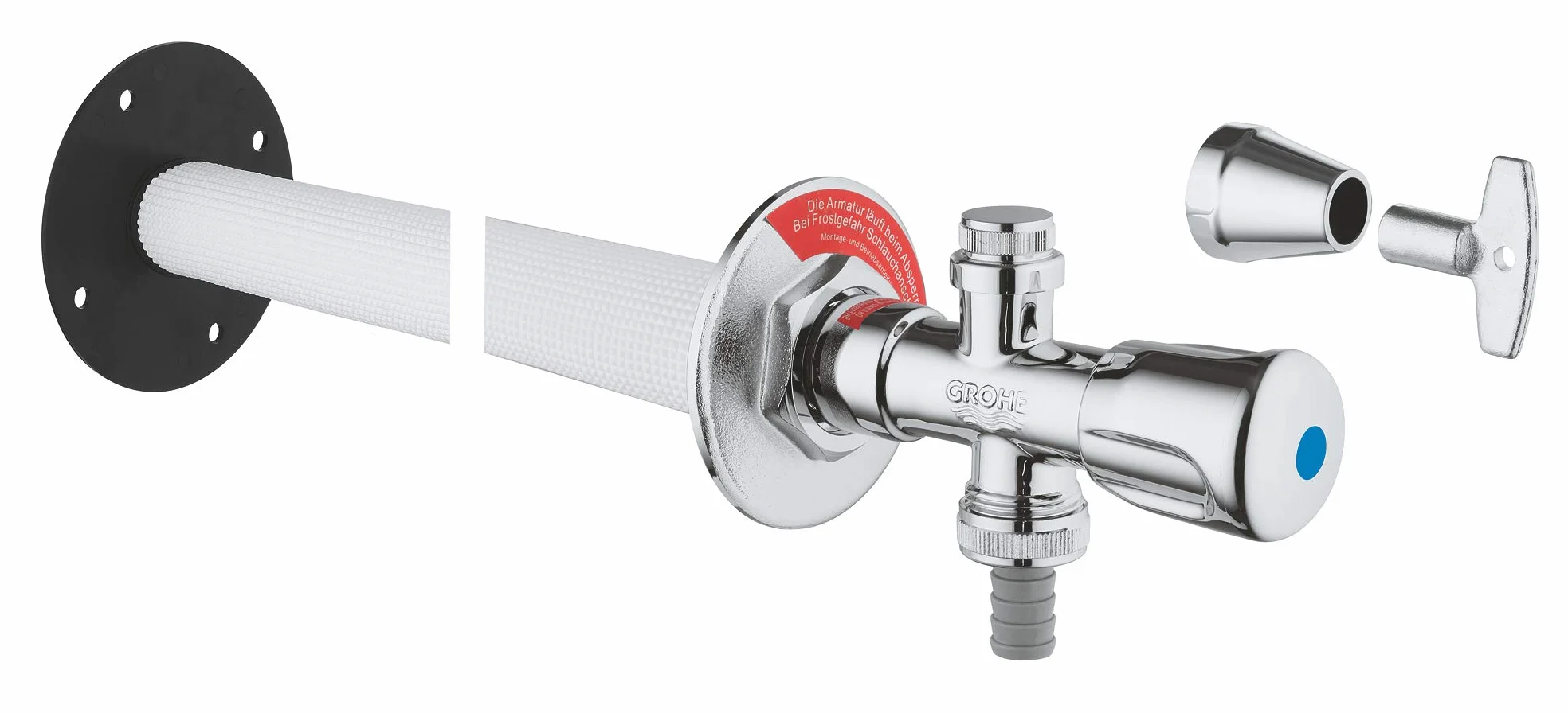 GROHE Eurotec Kit zawór ścienny zewnętrzny DN15, model 41208000, chromowany
