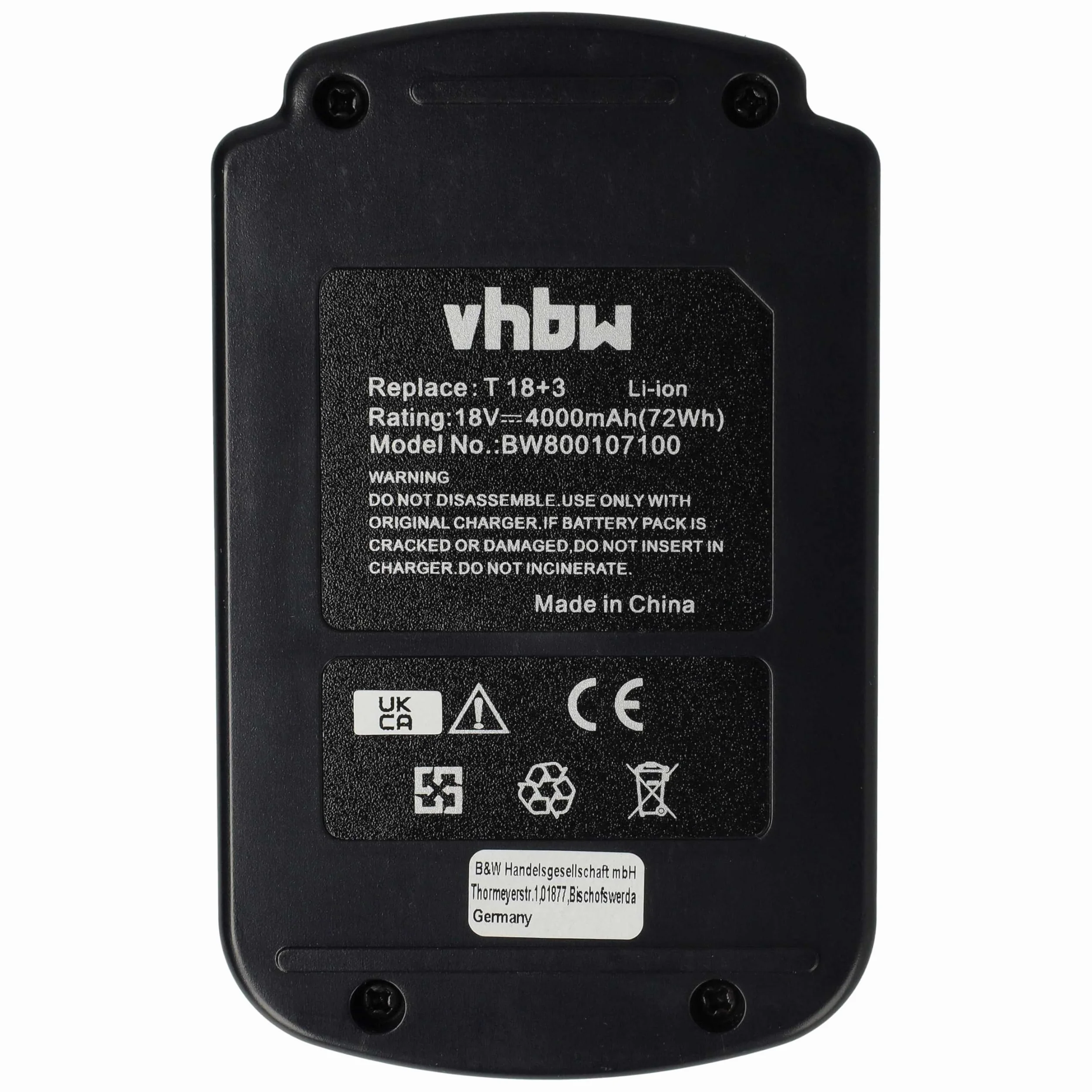 vhbw akumulator litowo-jonowy 4000 mAh (18,0 V) do elektronarzędzi Festo, FestoolPSC, PSBC 400, 420, Quadrive T18 jak 498343, 499849, BPC 18 Li.