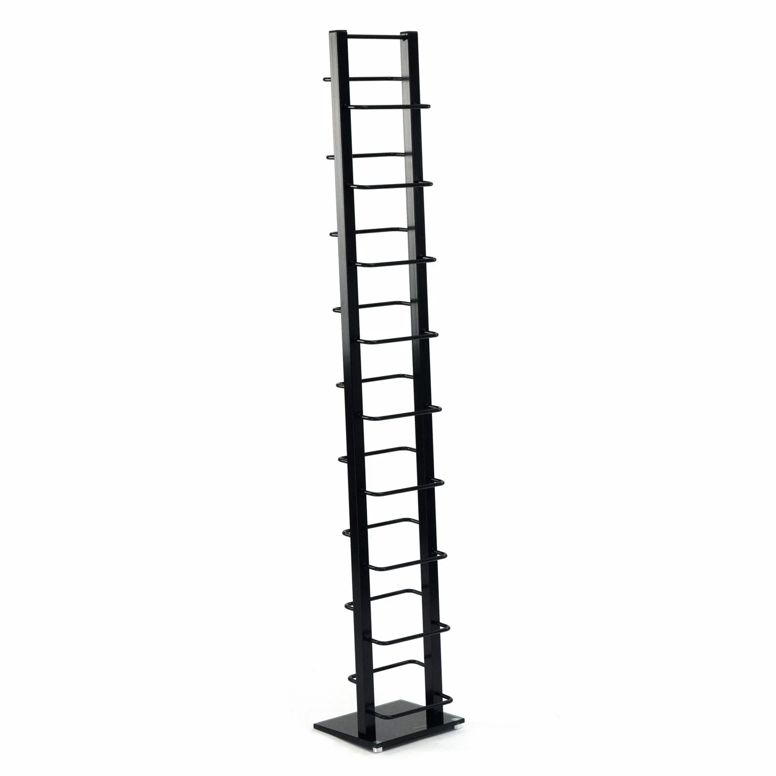 Metalowy regał na płyty CD 138x20 cm retro stojak na płyty czarny