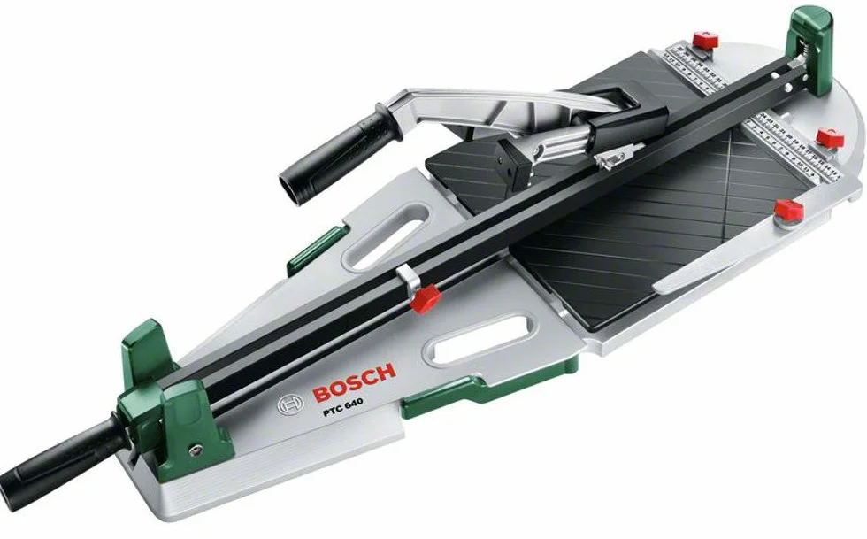 Przecinarka do płytek PTC 640 marki Bosch (grubość płytek: 12 mm, długość cięcia: 640 mm, długość cięcia po przekątnej: 450 mm, w kartonie)