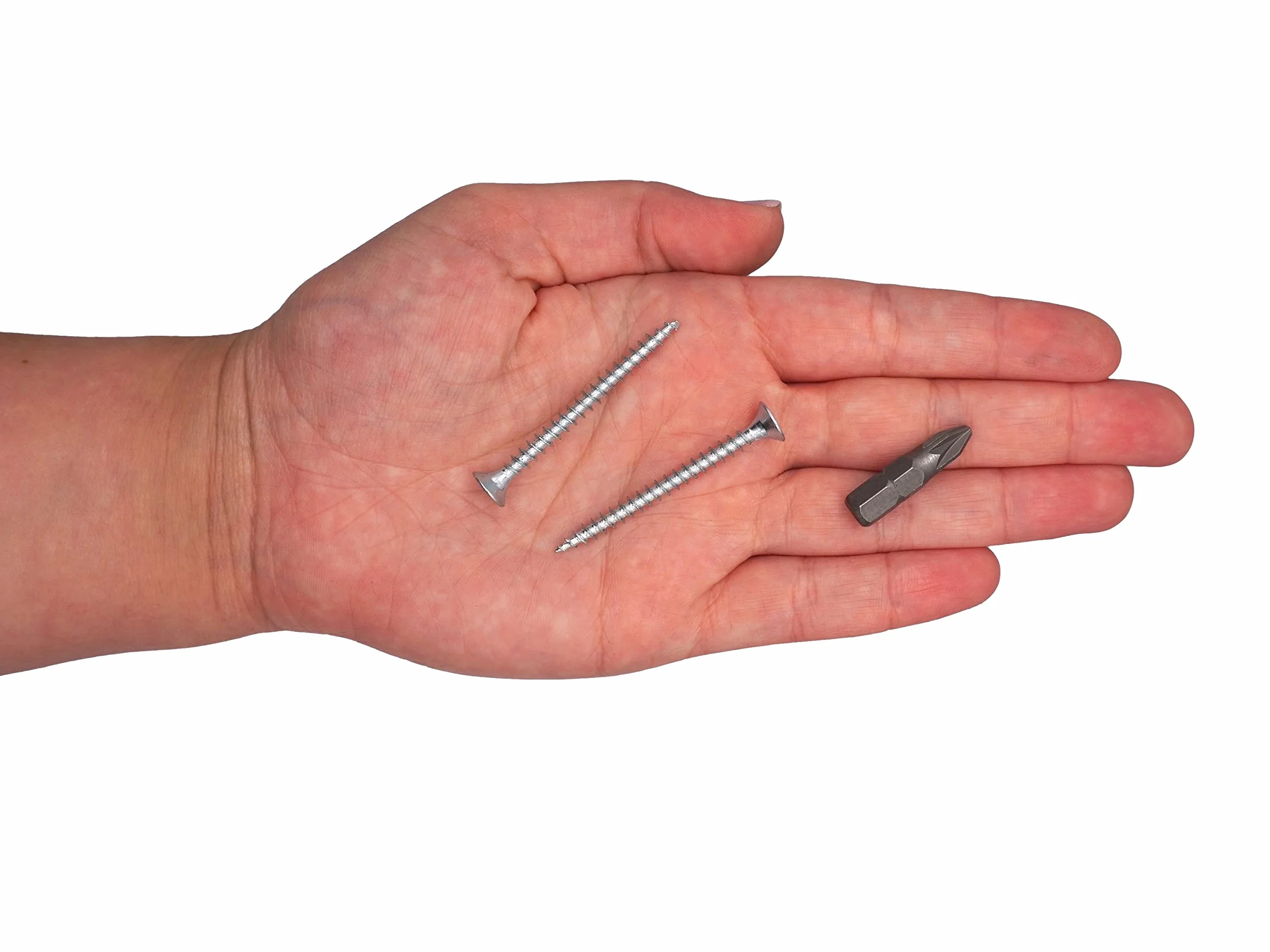 SKIR'CO (opakowanie 100 szt.) stal ocynkowana 4,0 x 45 mm srebrne śruby do drewna, Pozidriv z łbem stożkowym, śruby do płyt wiórowych, PZ w pełni gwintowane (100, 4,0 x 45 mm)