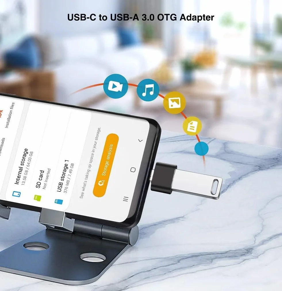 Adapter USB C na USB OTG (5 sztuk), adapter typu C na USB A 3.0, kompatybilny z MacBook, telefonem komórkowym i urządzeniami typu C