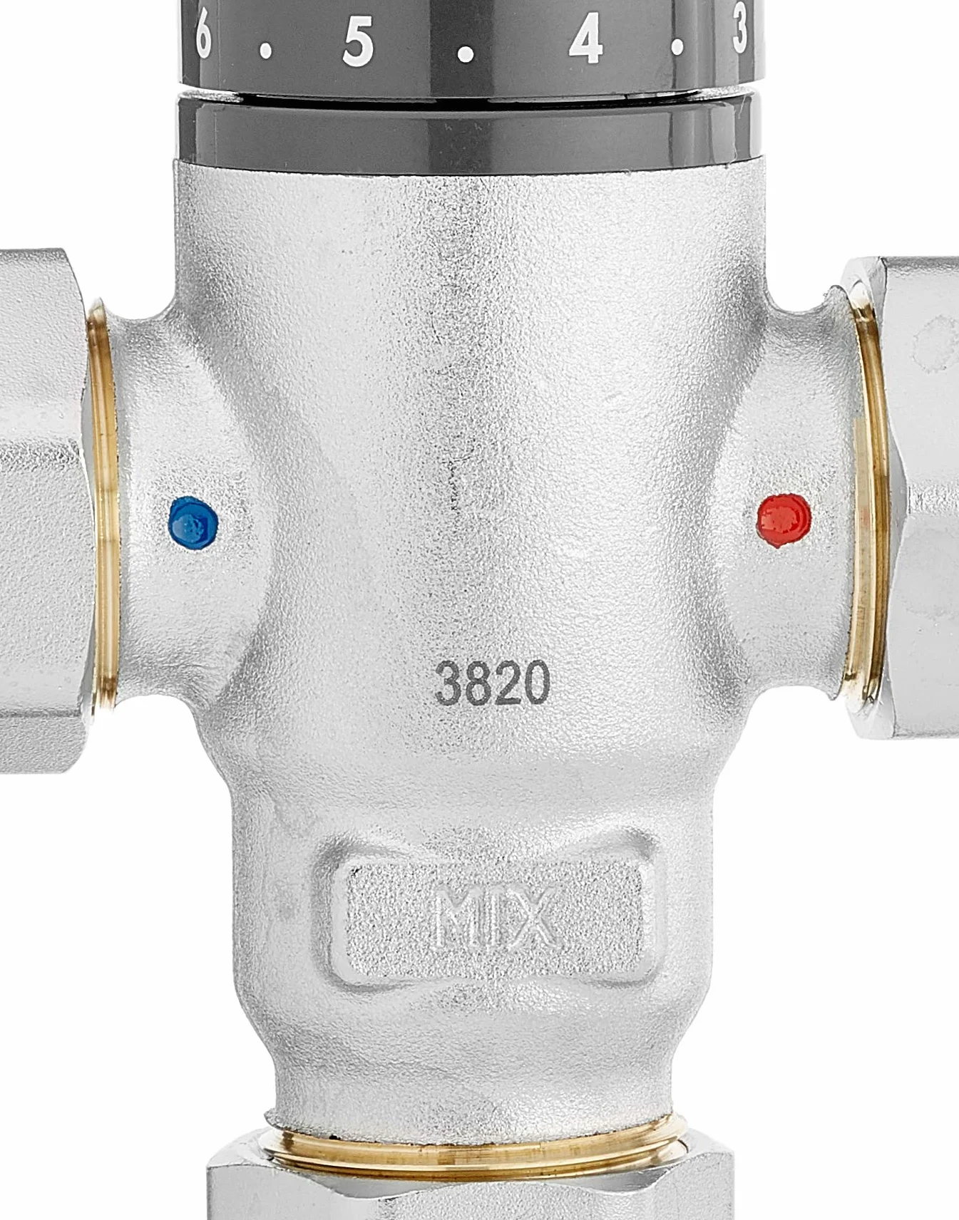 Caleffi 521500 termomikser 3/4 cala 30 – 65 °C odporny na zakamienie, regulowany, bez odzyskiwania cynku