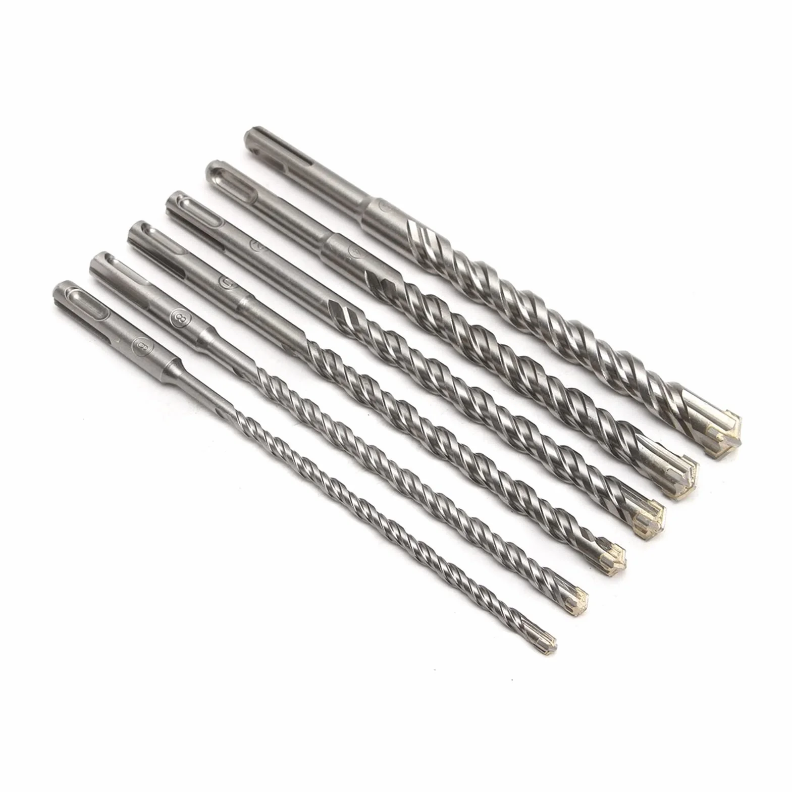 Zestaw wiertła obrotowego SDS Plus， 6 szt. Wiertła do muru SDS-Plus 210 mm Końcówka węglikowa 6-16 mm do betonu marmurowego