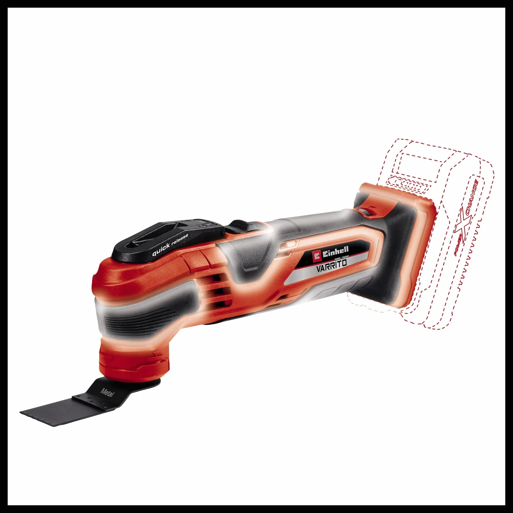 Einhell Akumulatorowe narzędzie wielofunkcyjne VARRITO Power X-Change (Li-ion, 18 V, 11000-20000 min-1, regulowany uchwyt narzędziowy w 12 kierunkach, bez akumulatora i ładowarki)