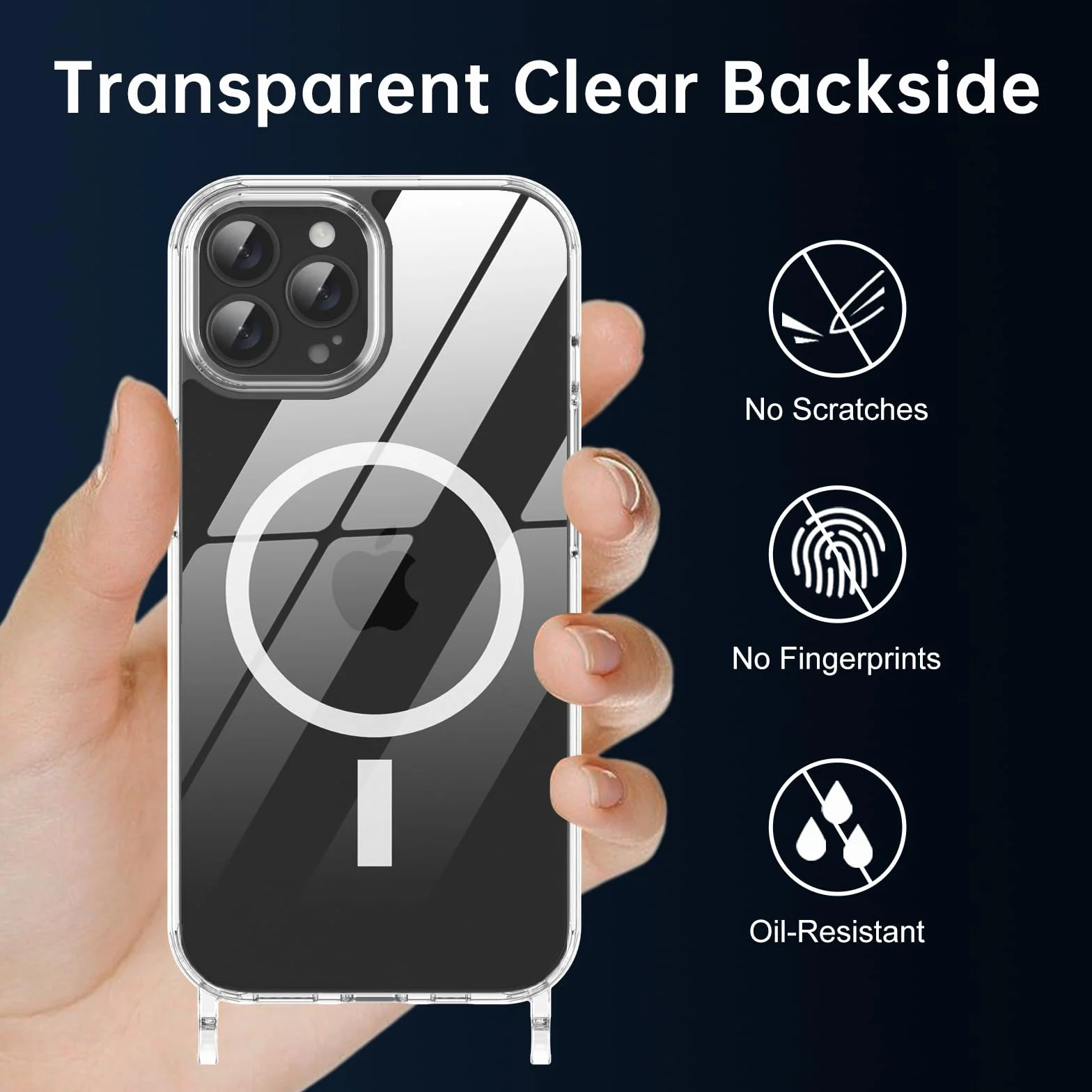 Magnetyczne etui do iPhone 16 Pro Max Magsafe przezroczyste odporne na żółknięcie odporne na wstrząsy z regulowanym kołnierzem