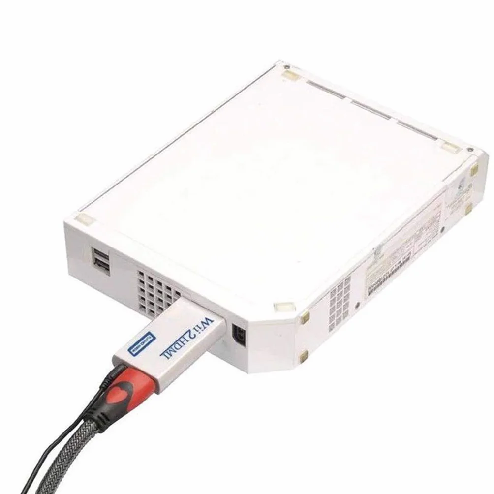 INF Adapter Wii na HDMI 720/1080P HD Converter Z Wyjściem Audio 3,5 mm Do Monitora, Projektora, Telewizora (Biały)