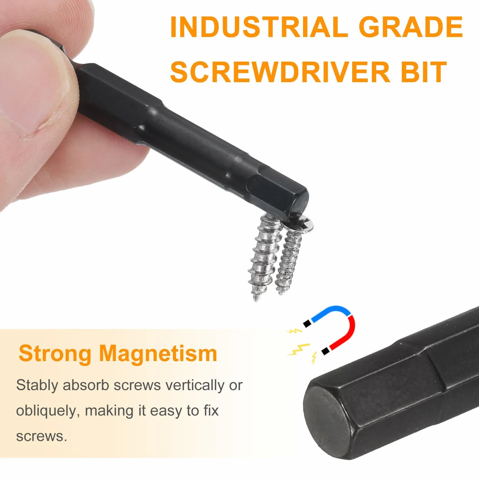 QUARKZMAN 5 sztuk kluczy imbusowych wiertło 6 mm (H6) metryczne 1/4" trzpień sześciokątny 4" (100 mm) długość S3 stal magnetyczny śrubokręt bity standard przemysłowy sześciokątny elektryczny