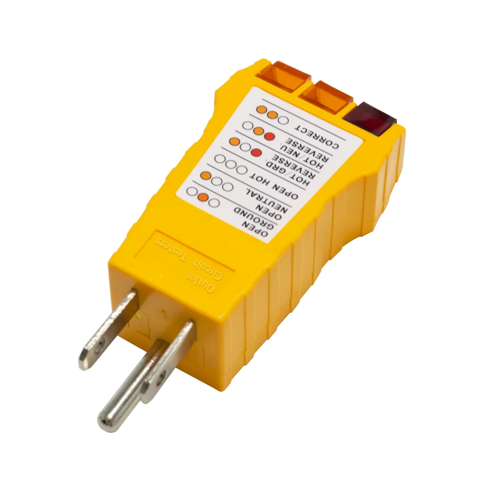 Tester gniazdek elektrycznych z wtyczką elektryczną do gniazd północnoamerykańskich (żółty)