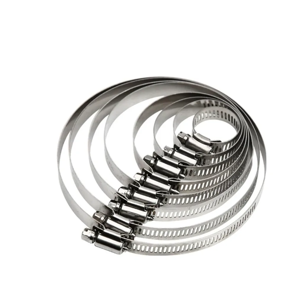 Stalowe zaciski do węży z napędem ślimakowym, Zaciski ślimakowe ze stali nierdzewnej regulowane 8mm-120mm 5/10szt(Dia 76-92mm 10pcs)