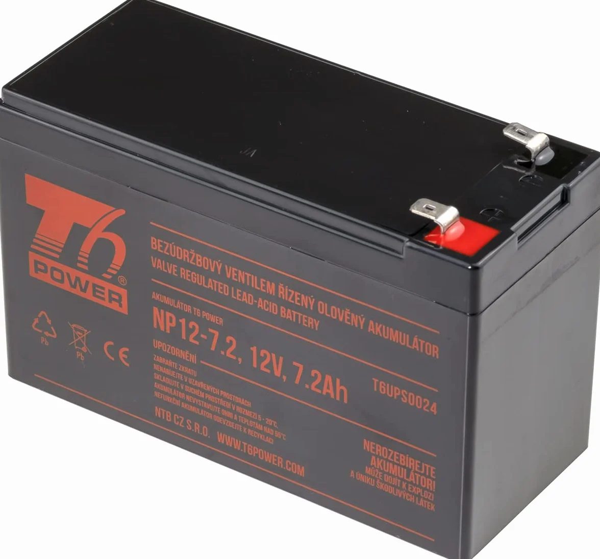 Bateria T6 Power dla NP12-7.2, 12V, 7.2Ah