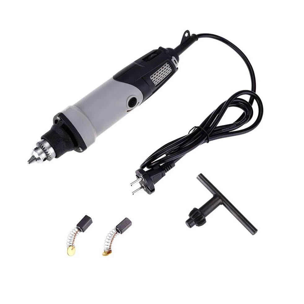 BuyWeek Szlifierka prosta, 400 W, elektryczna szlifierka obrotowa, 6 pozycji, elektryczna szlifierka prosta o zmiennej prędkości, szlifierka wiertarska 220 V, wtyczka EU