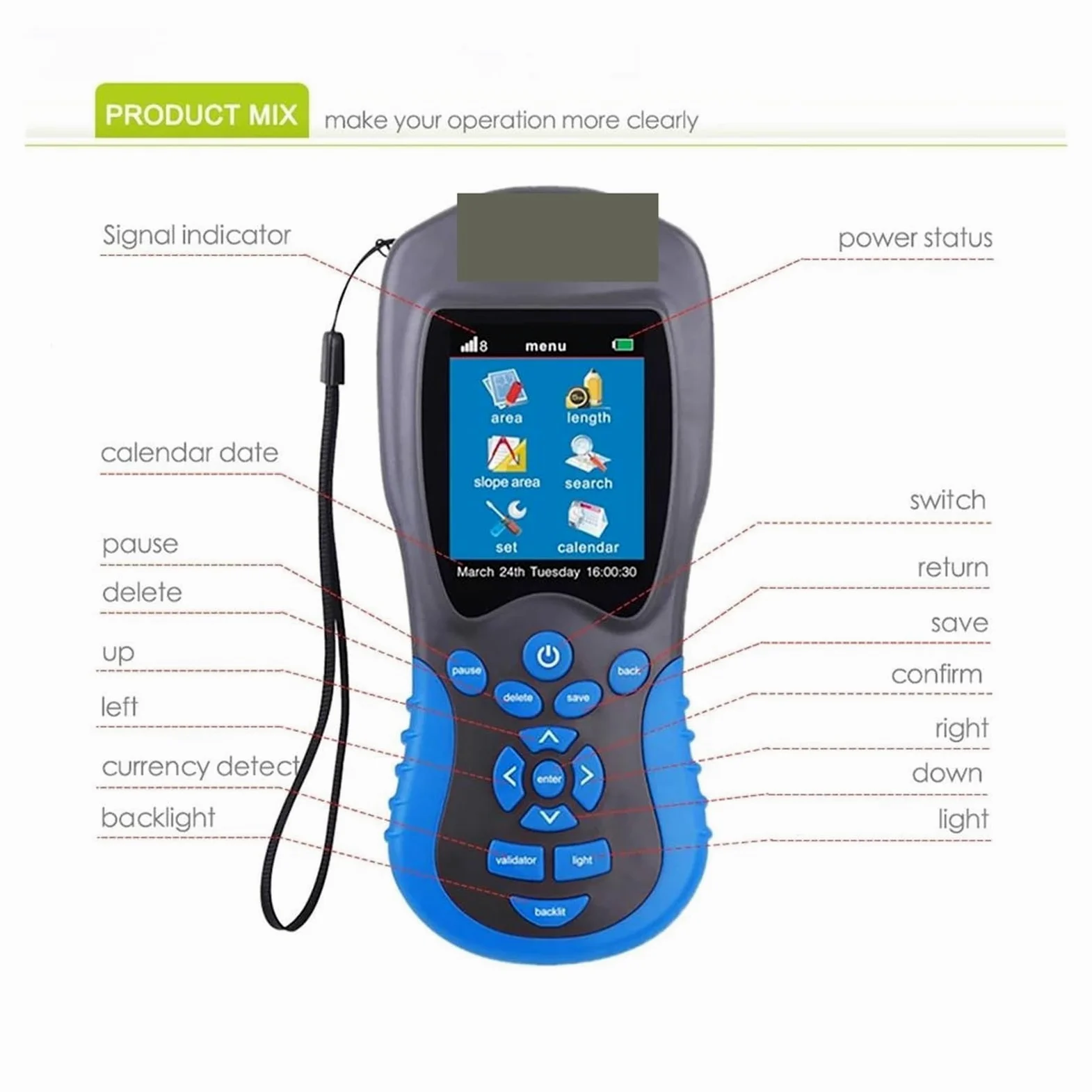 Metr powierzchni ziemi NF-188 GPS Miernik gruntu Kolorowy ekran Urządzenie Sprzęt badawczy Odbiornik Pomiar powierzchni Pomiar gruntu Narzędzia sieciowe Pomiar odległości, powierzchni i objętości