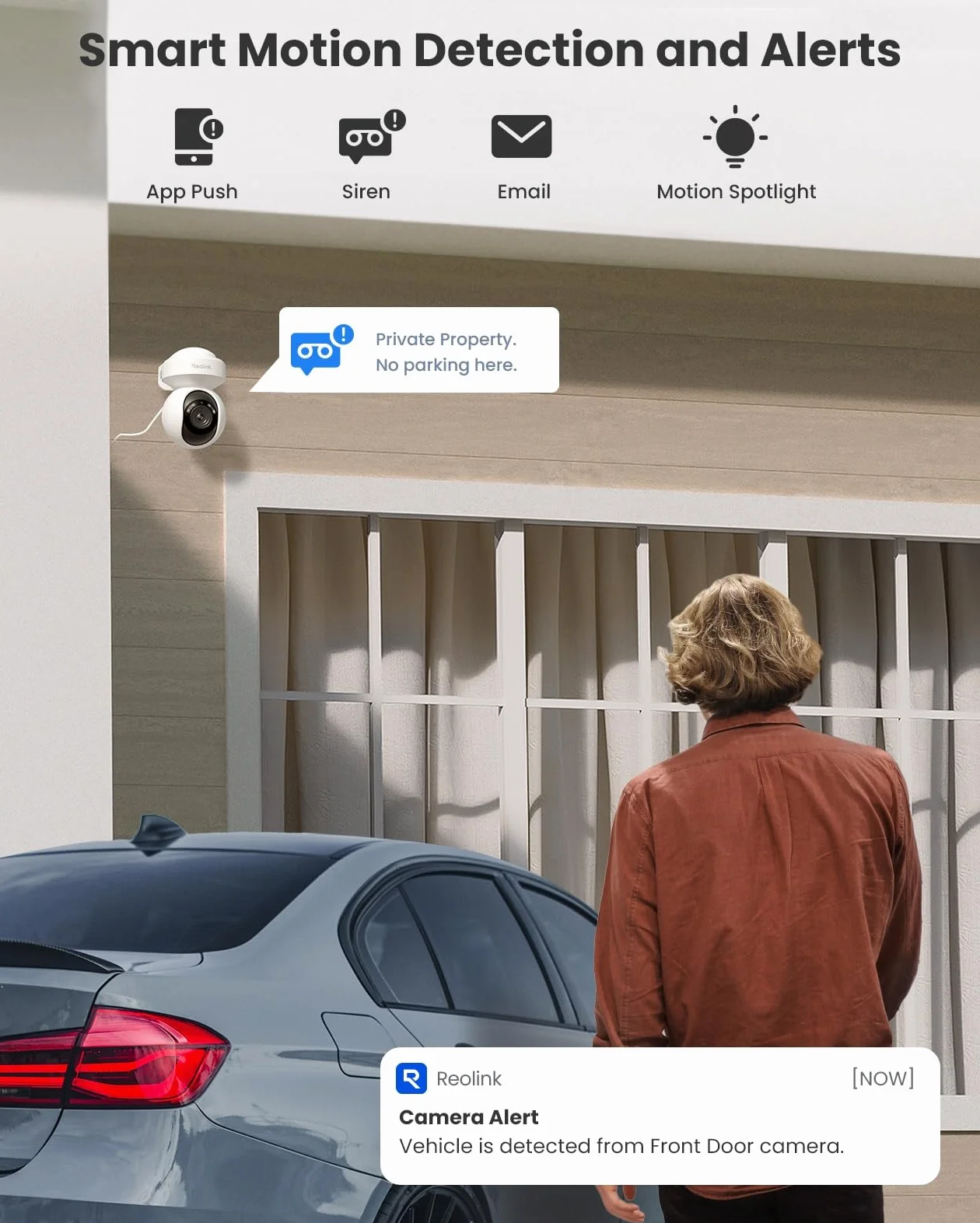 Reolink Kamera bezpieczeństwa 5MP PTZ WiFi, 3X zoom optyczny, noktowizja punktowa i kolorowa, WiFi 2,4/5GHz, wykrywanie ludzi, automatyczne śledzenie, dwukierunkowy dźwięk, E1 Outdoor