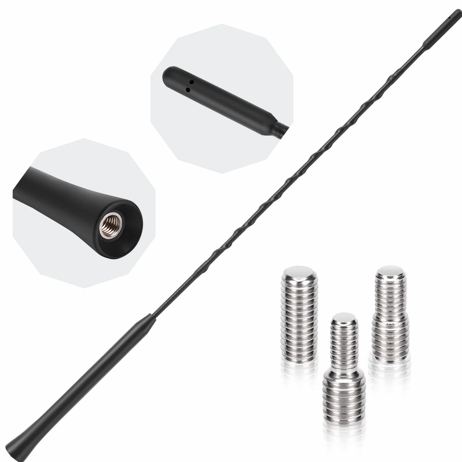 PAIRIER Antena samochodowa Radio samochodowe Antena dachowa Uniwersalna samochodowa antena dachowa dla optymalnego odbioru AM/FM z superkompatybilnością M4, M5, M6 (40CM)