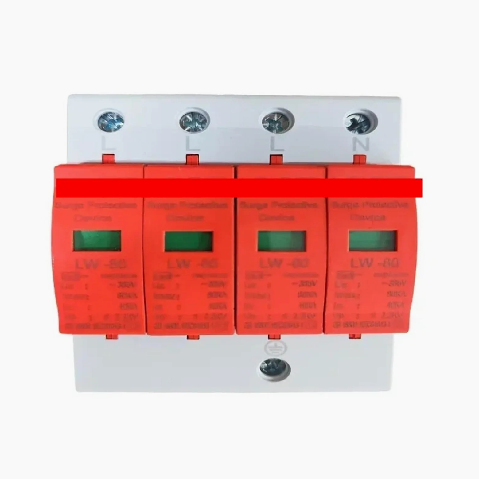 Ochrona przeciwprzepięciowa AC, urządzenie przeciwprzepięciowe w domu, zabezpieczenie niskiego napięcia 4P 80KA385V do ochrony odgromowej na szynie DIN