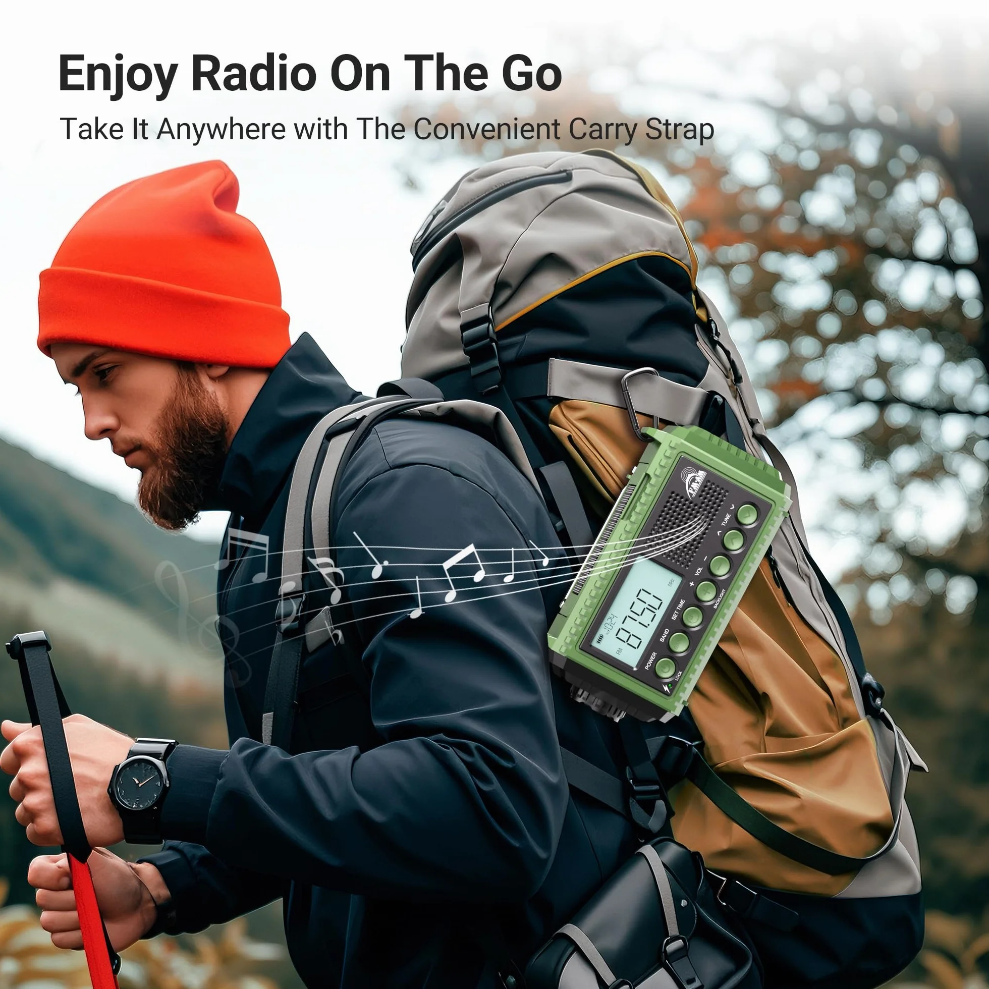 Radio Korbowe AM/FM/SW z Akumulatorem 12000 mAh Przenośne Kempingowe z Latarką Alarm SOS Dynamo