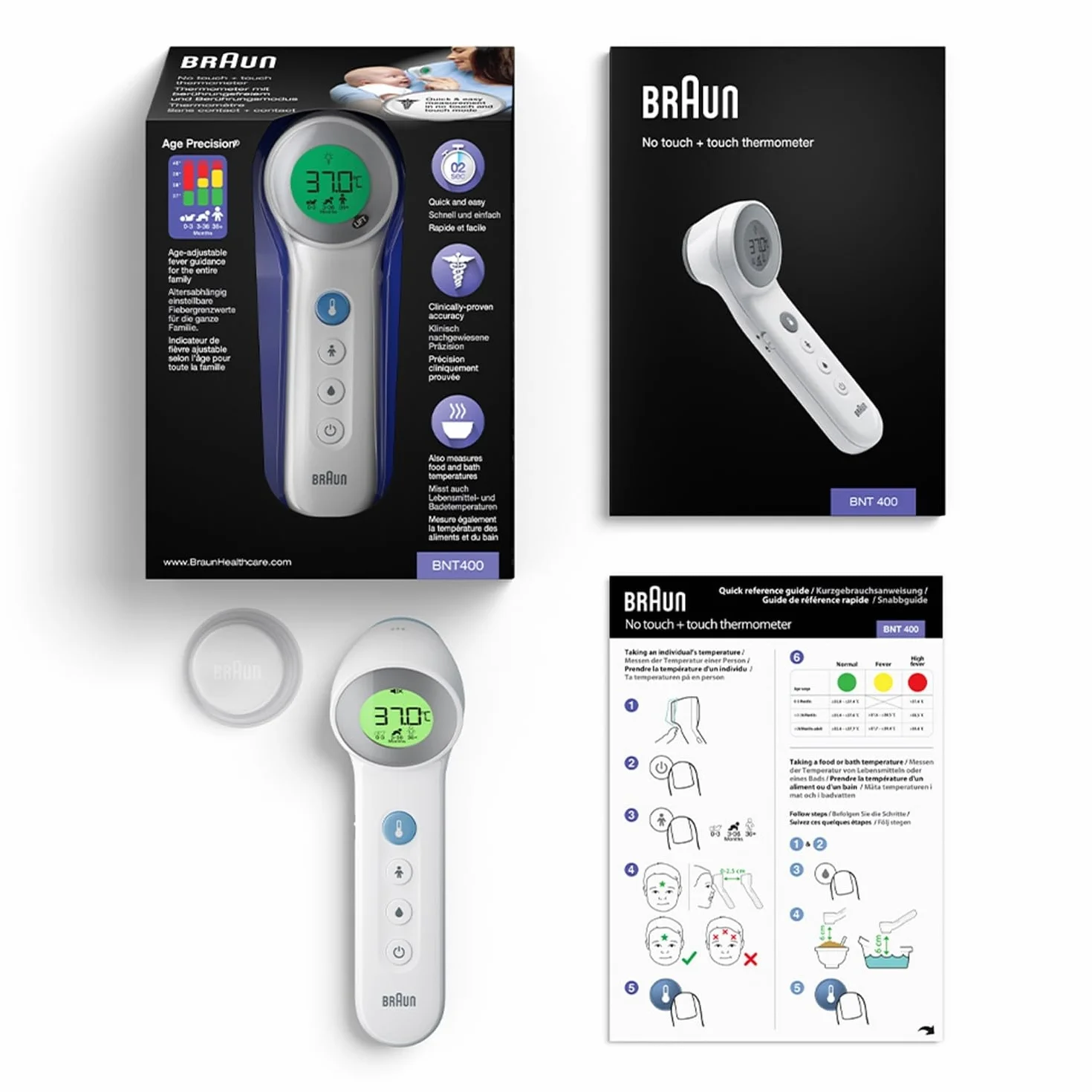 Braun Healthcare No Touch + Termometr Czołowy, Biały
