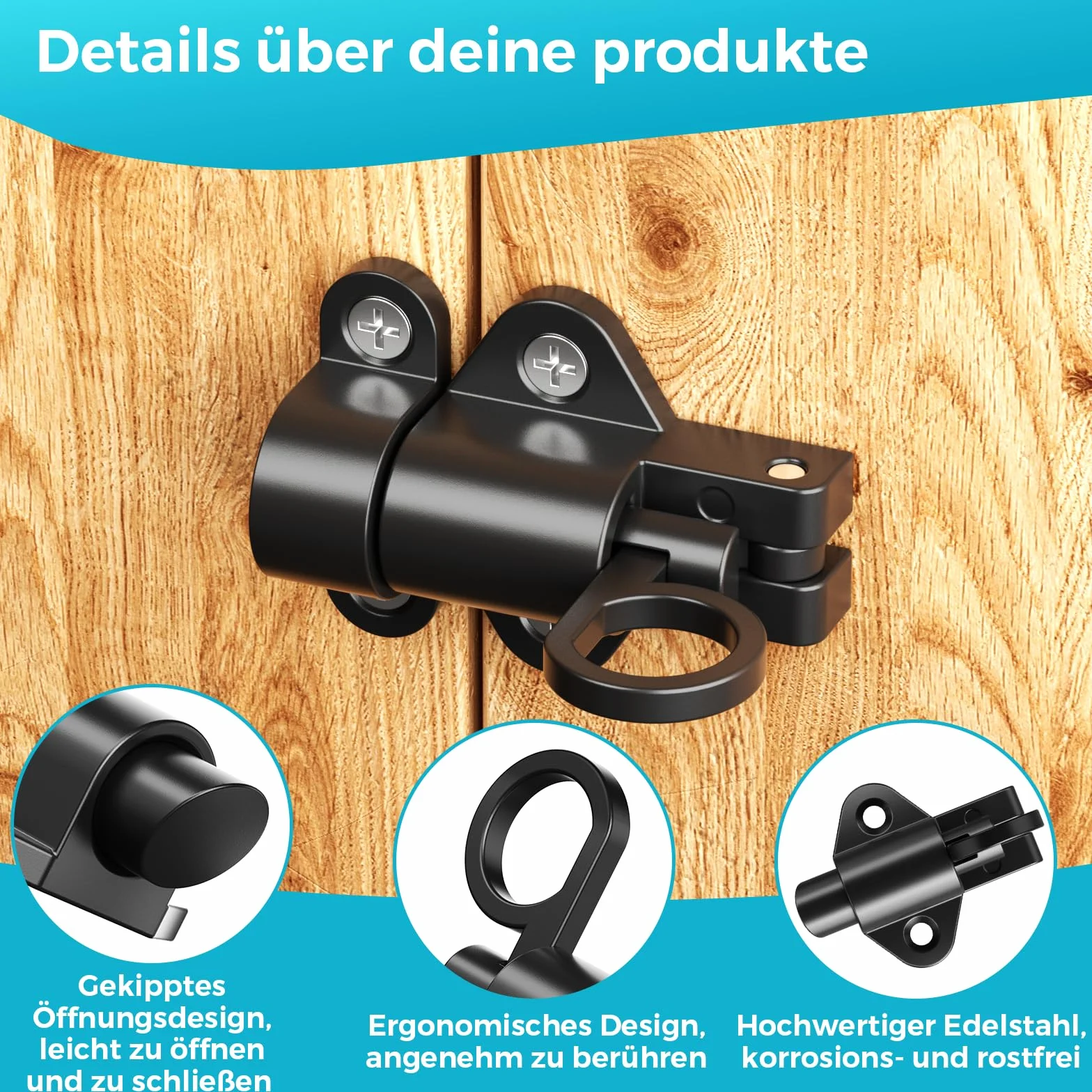 2 sztuki automatycznych rygiel do drzwi, rygiel sprężynowy, rygiel do bramy ogrodowej, rygiel ze śrubami, zamek przesuwny do okien, drzwi szafy, bram ogrodowych, klatek dla zwierząt itp