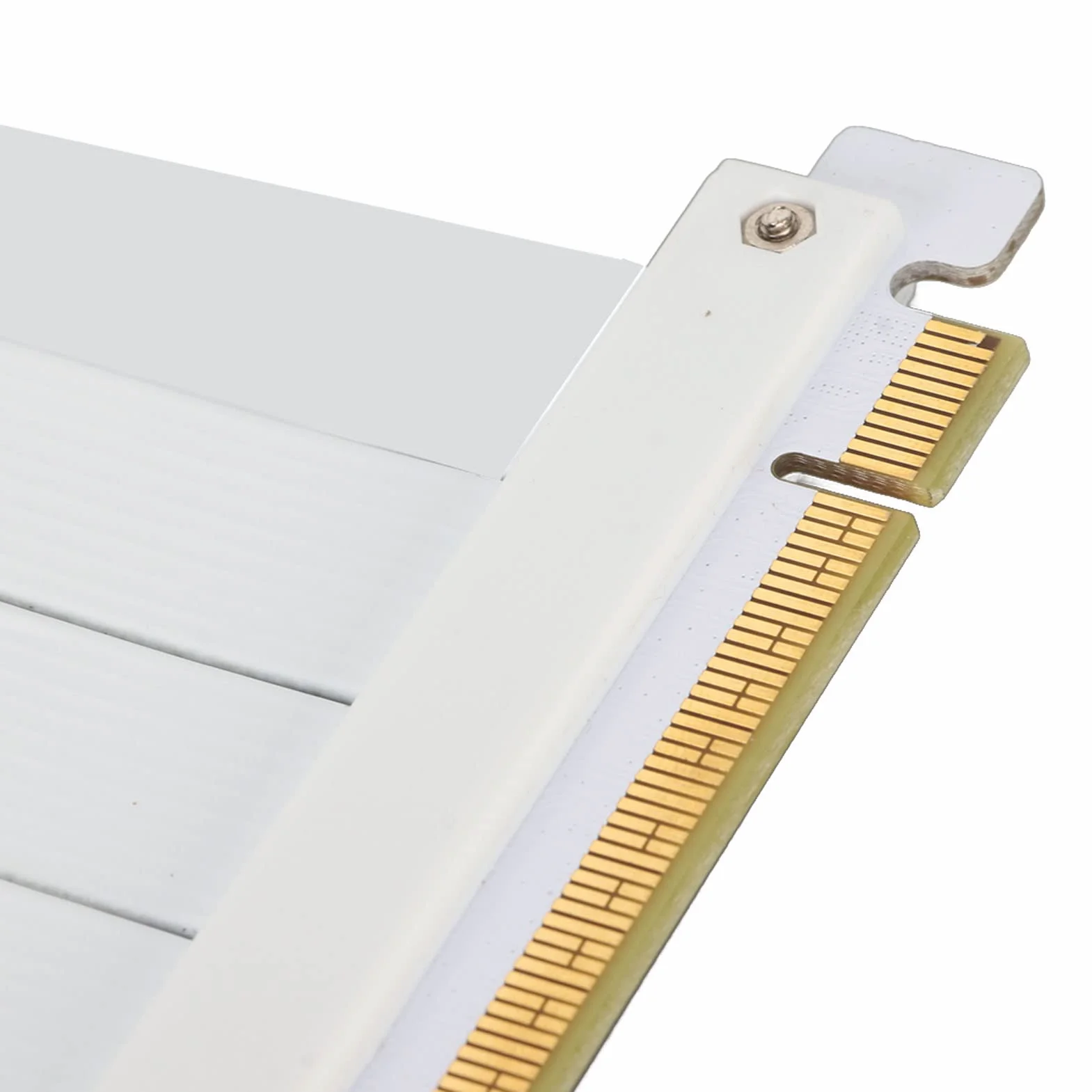 Kabel pionowy PCIE 4.0 X16, elastyczny adapter pionowy GUP o dużej szybkości, wysoka jakość ekranowania, 180 stopni kabel przedłużający PCIE 4.0 do karty graficznej (biały)