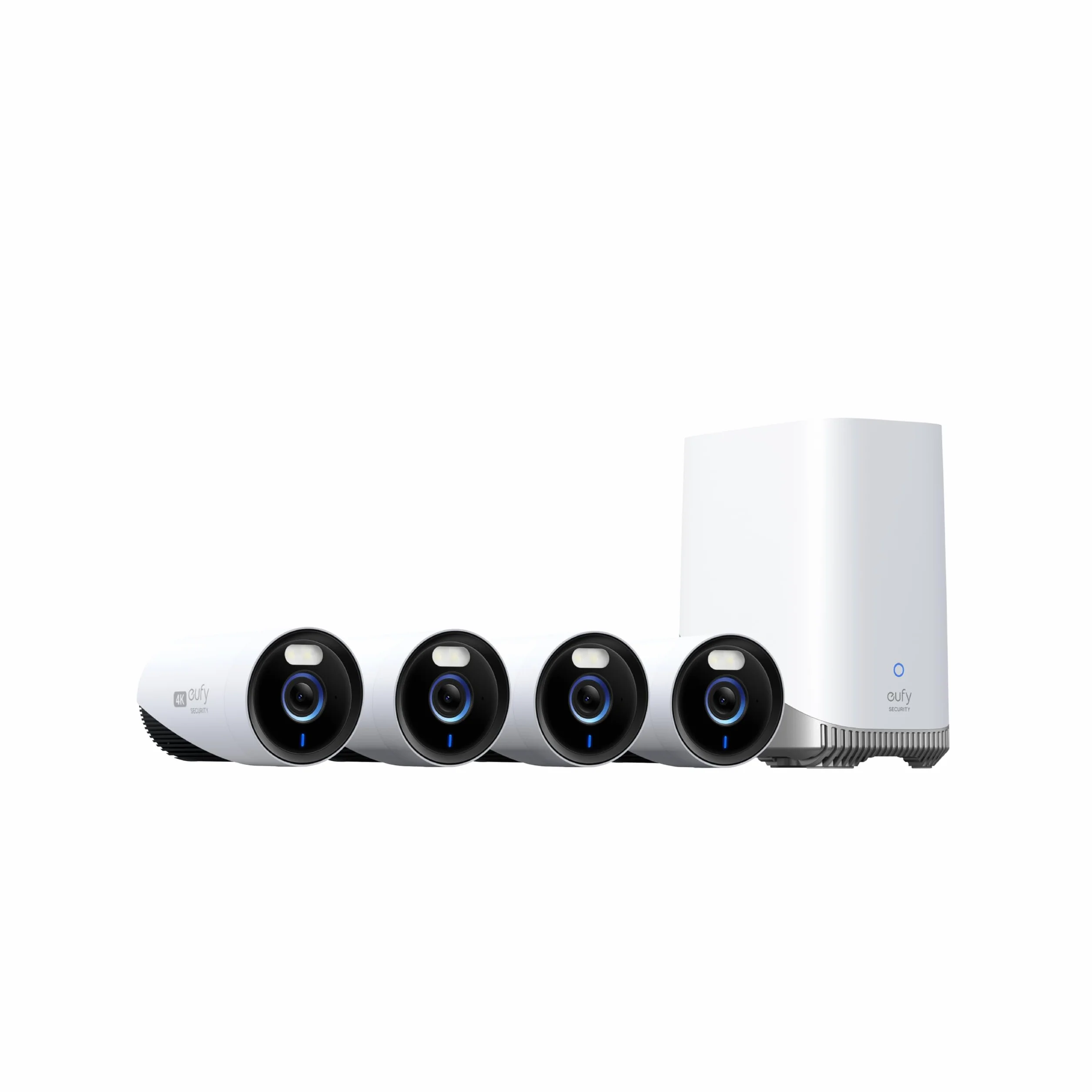 eufy Security eufyCam E330 kamera monitoringowa zewnętrzna, nagrywanie 4K, nagrywanie 24/7, zasilanie sieciowe, Wi-Fi NVR, dysk twardy 1 TB, możliwość rozszerzenia do 10 kamer (cztery zestawy kamer)