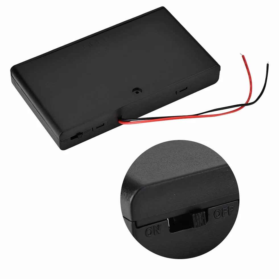 Zerone 12 V 8x obudowa uchwytu baterii AA pudełko do przechowywania baterii ABS czarny