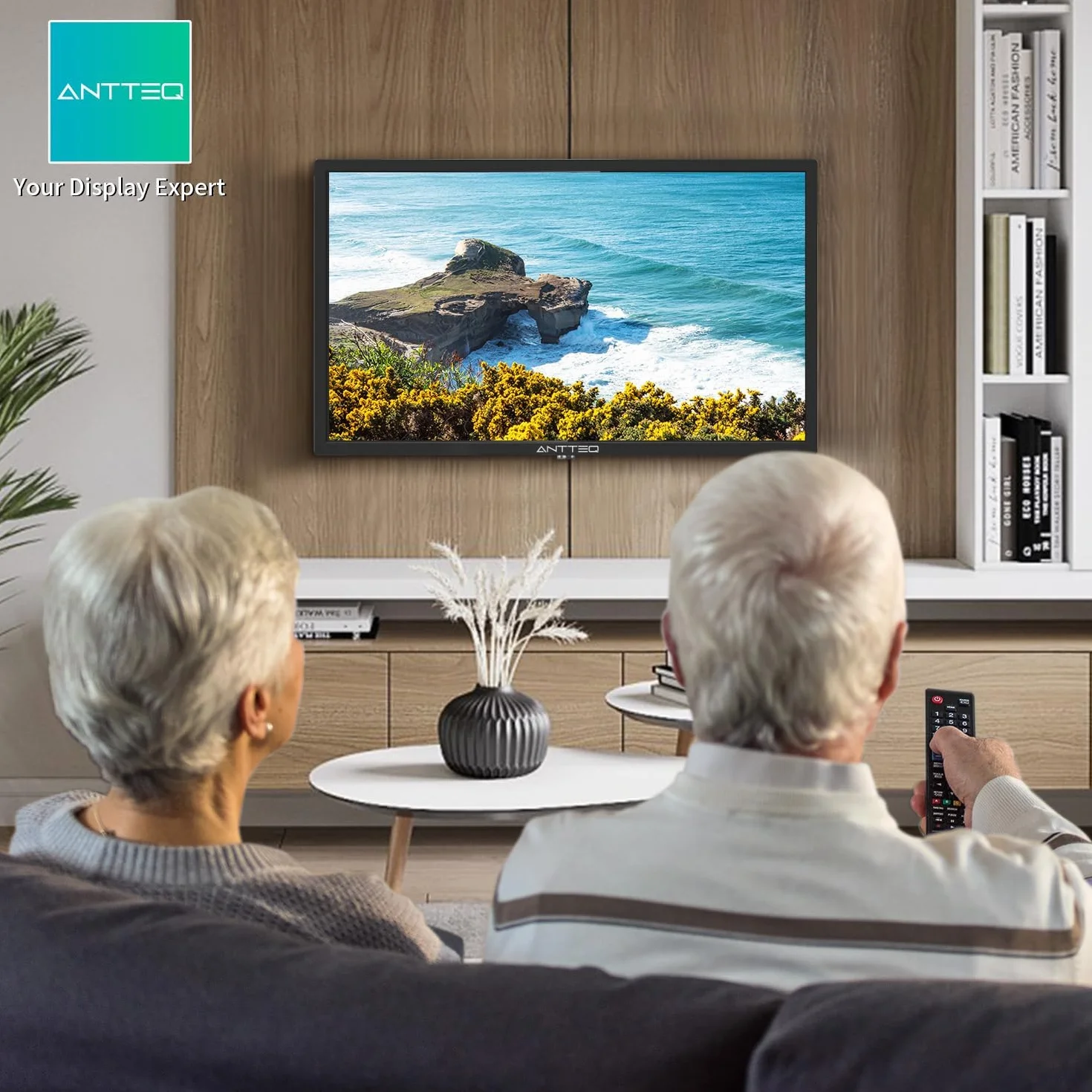Antteq 42-calowy telewizor FHD AB42D1,107cm, Dolby Audio, LED, potrójny tuner DVB-C/T2/S2, CI+, HDMI, odtwarzacz multimedialny USB, cyfrowe wyjście audio, tryb hotelowy [klasa energetyczna F]