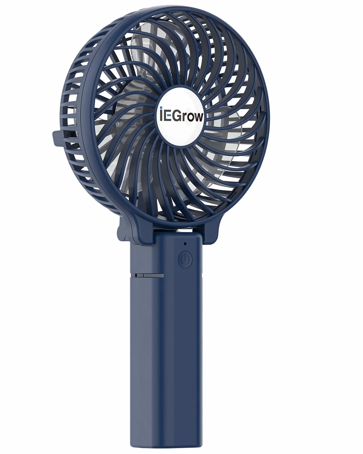 iEGrow Przenośny mini wentylator z możliwością ładowania przez USB [4-11 godzin pracy], 3 prędkości, akumulator podróżny do domu (niebieski)