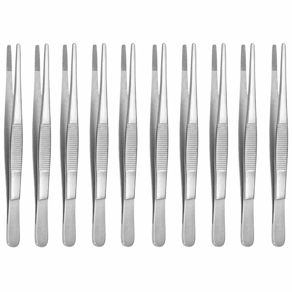 May – zestaw – 10 x pęseta prosta – 15 cm – pęseta modelarska – pęseta elektryka – pęseta przemysłowa – stal szlachetna