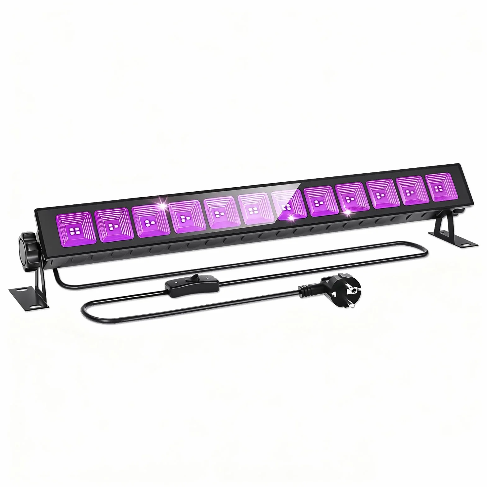 CREATESTAR Czarne światło LED 45 W, czarne światło UV LED z wtyczką, IP66 wodoszczelne czarne światło na imprezę, efekty fluorescencyjne, dekoracja na Halloween, scenę